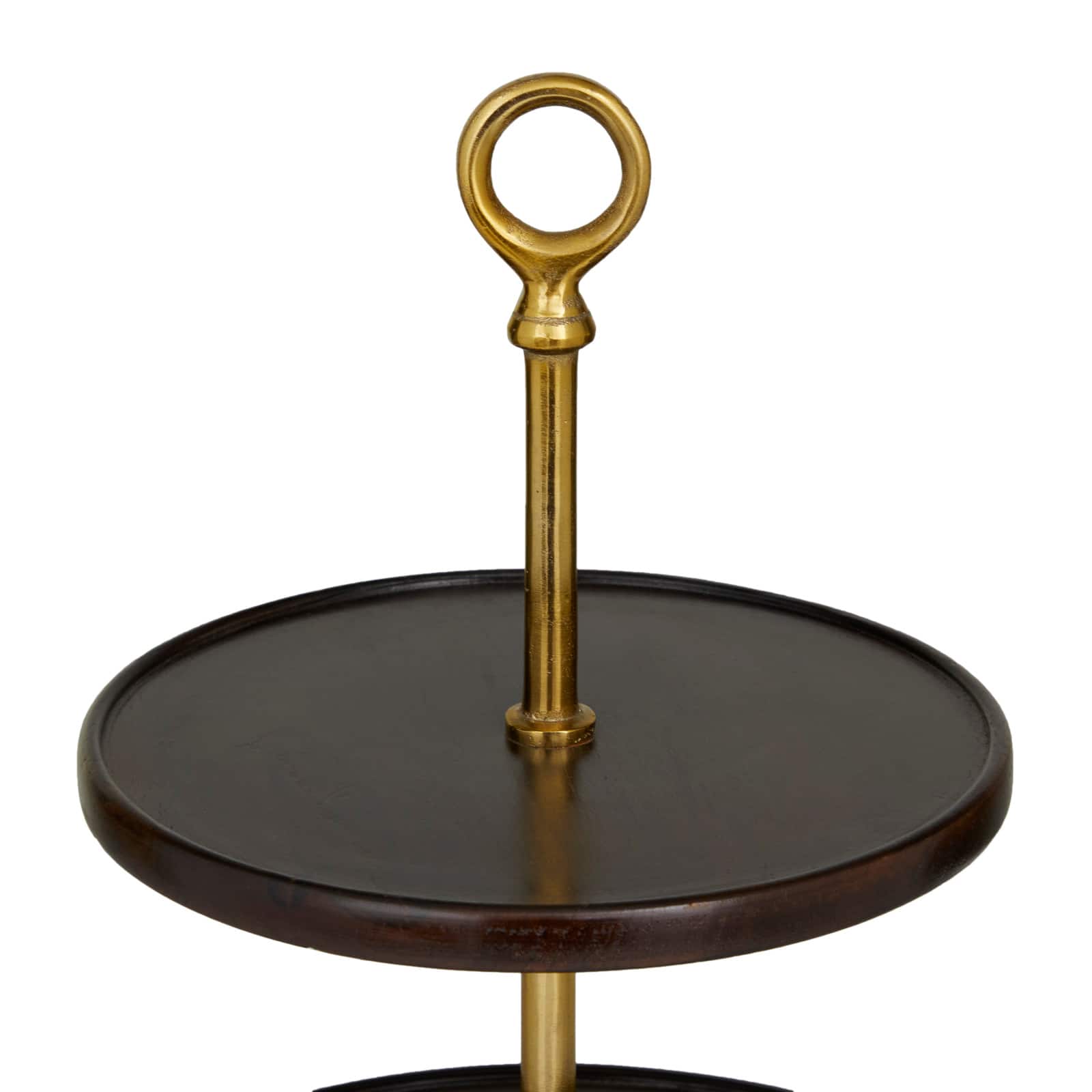Brown Coastal Tiered Server, 14" x 14" x 18"