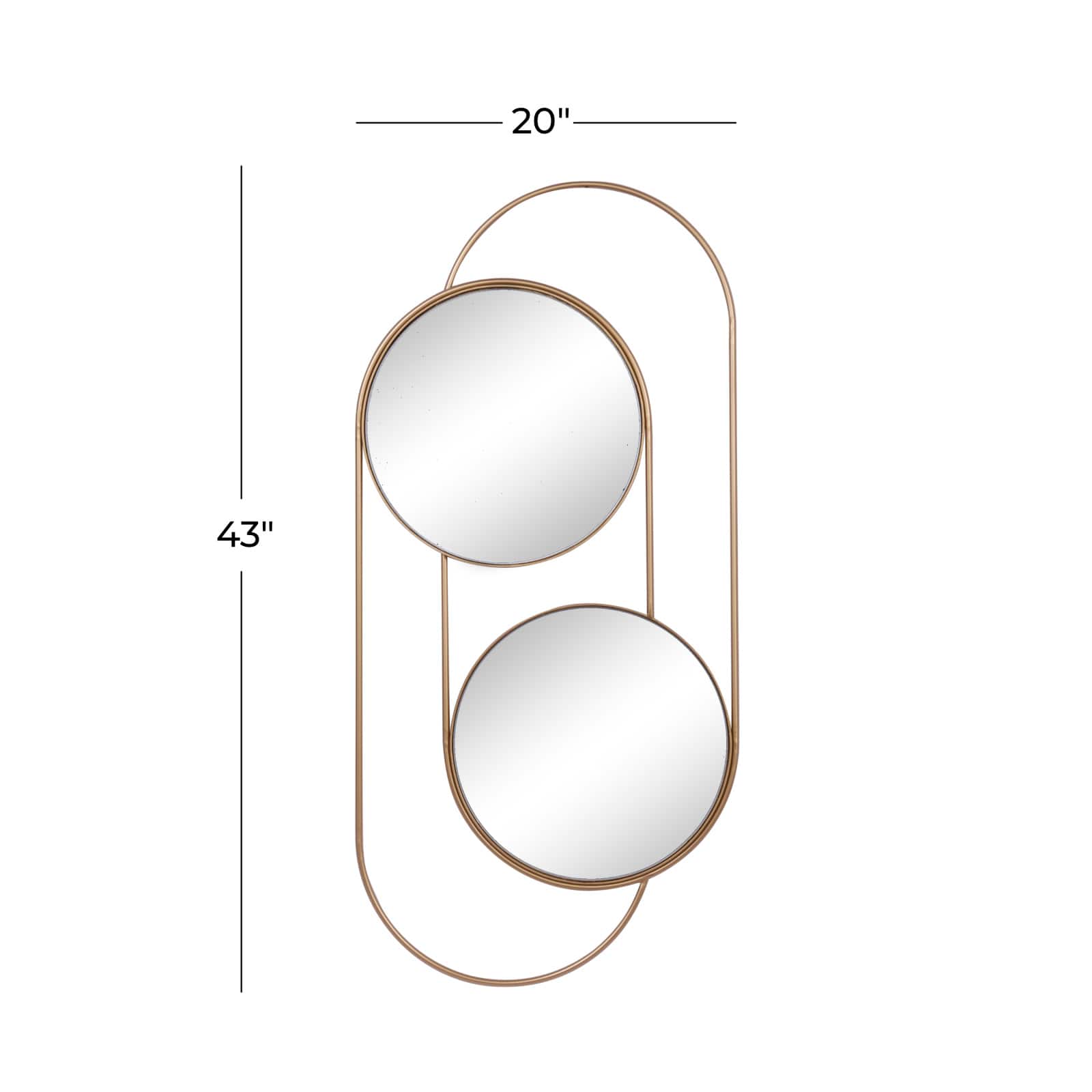 43" Gold Contemporary Metal Wall Mirror