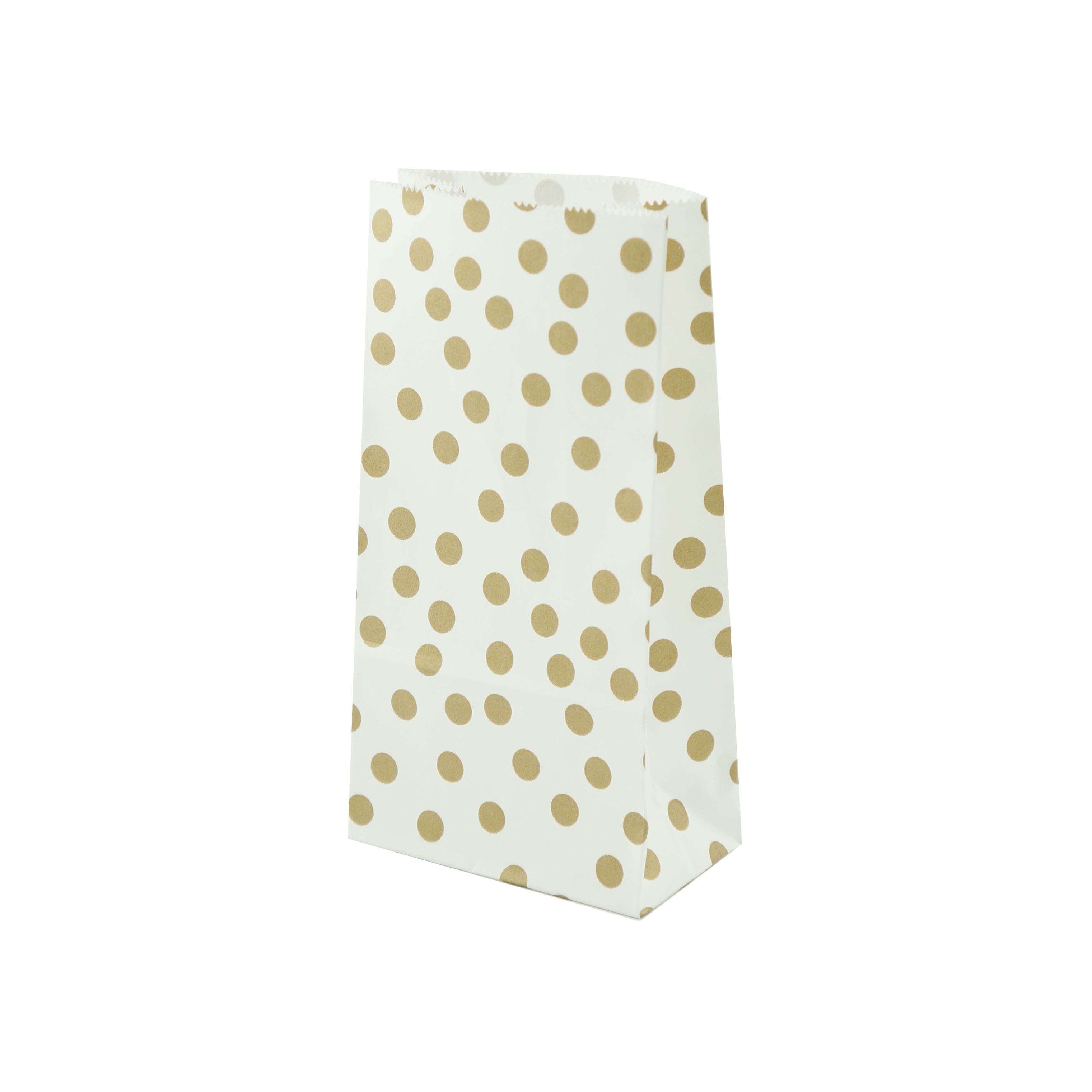 12 Packs: 16 ct. (192 total) White & Gold Dot Treat Bags by Celebrate It™