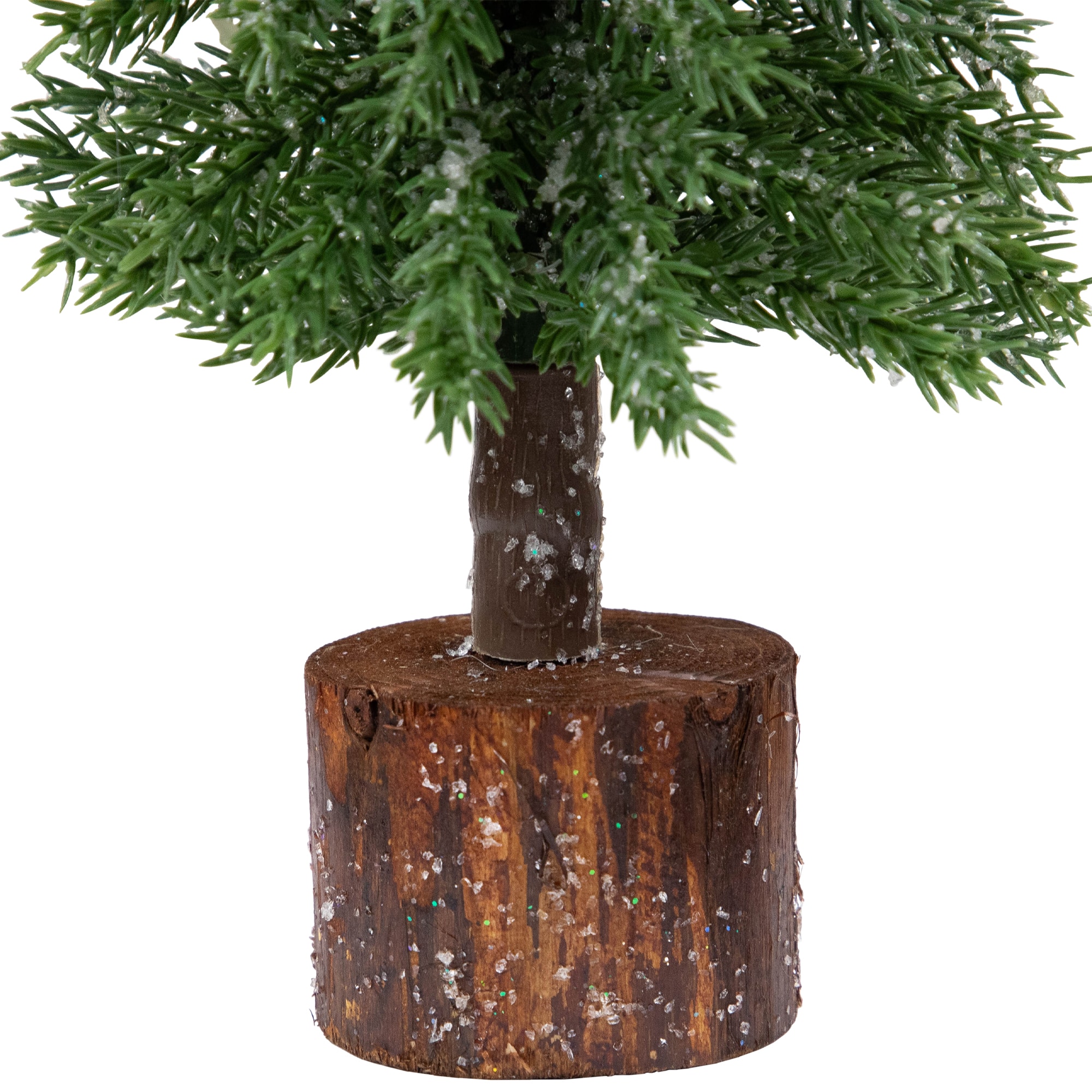 14" Unlit Frosted Icy Pine Christmas Tree in Jute Base