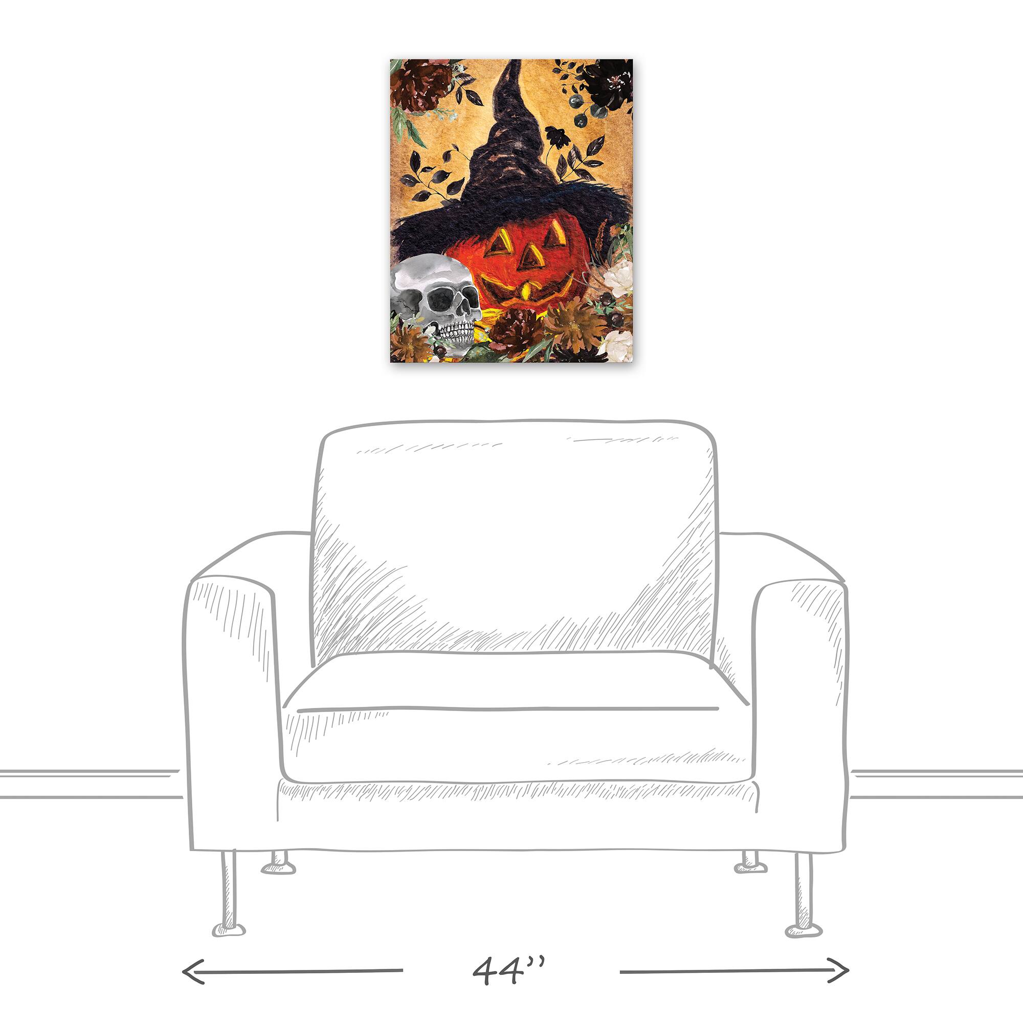 Watercolor Halloween Still Life Canvas Wall Art