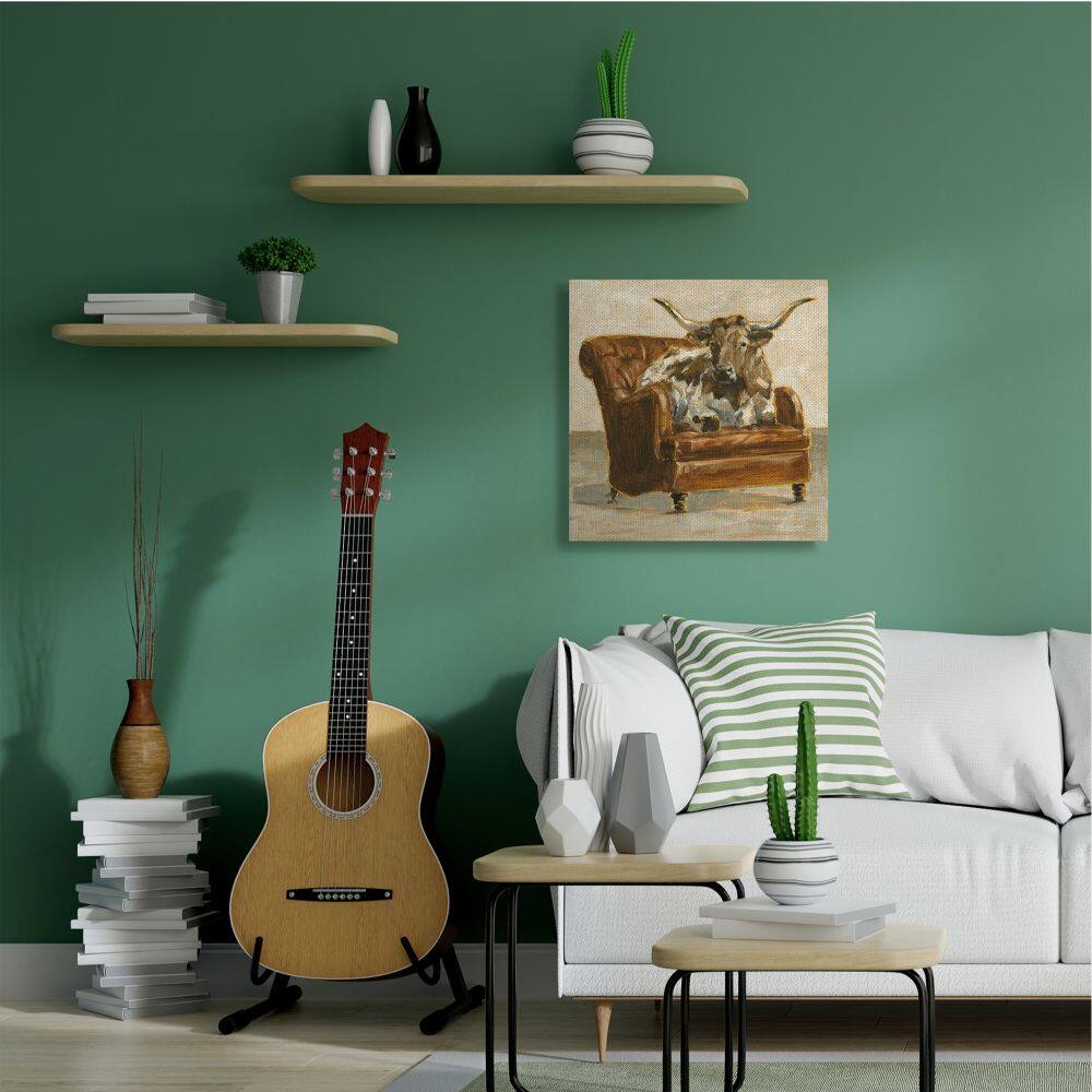 Stupell Industries Abstract Bull Livingroom Chair Painting Wall Art