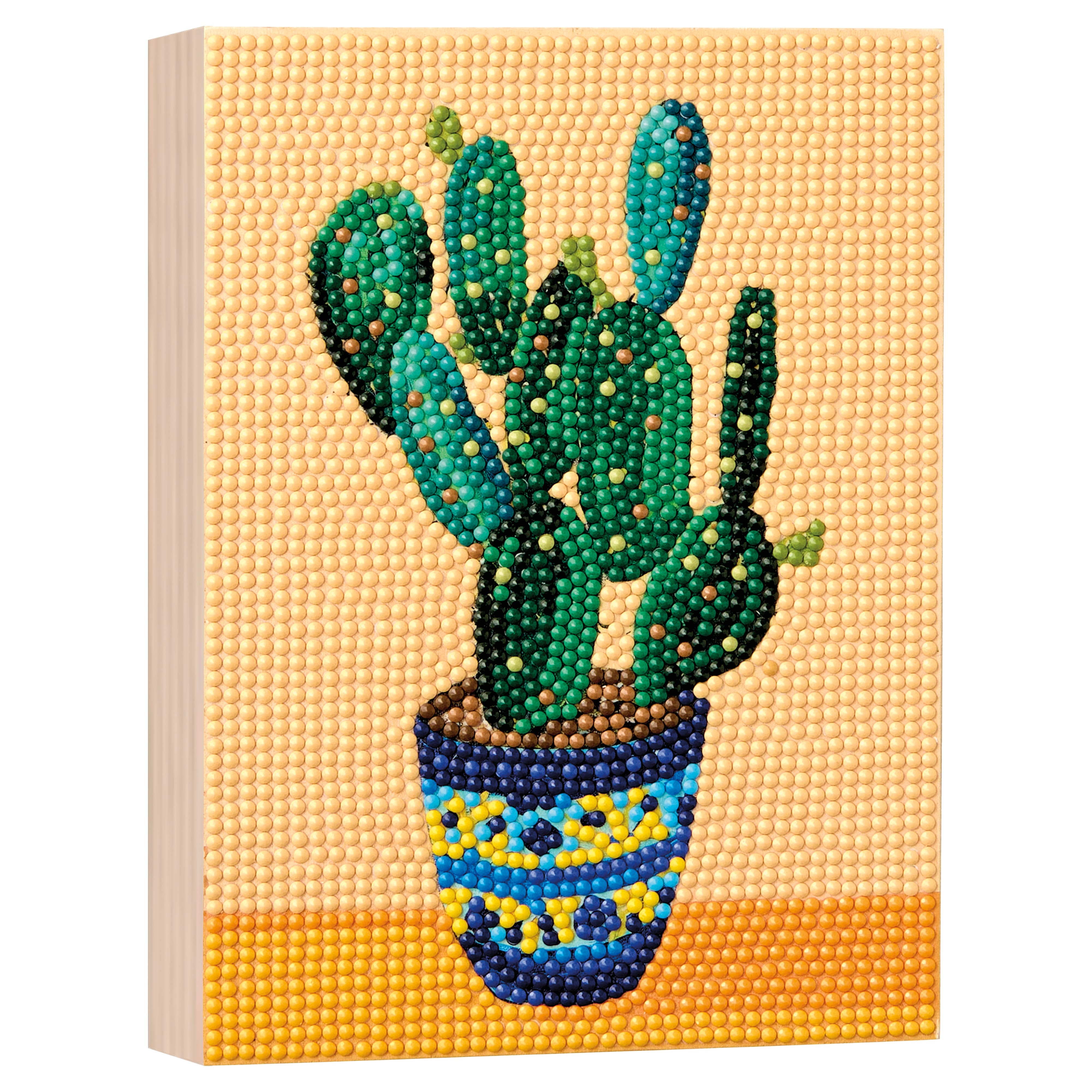 5" x 7" Potted Cactus Wood Plank Diamond Art Kit by Make Market®