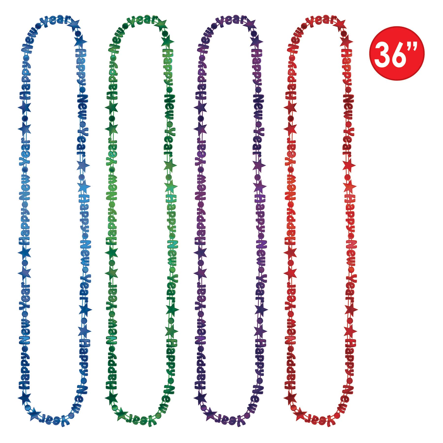 Beistle 36" Bulk Happy New Year Beads of Expression, 144ct.