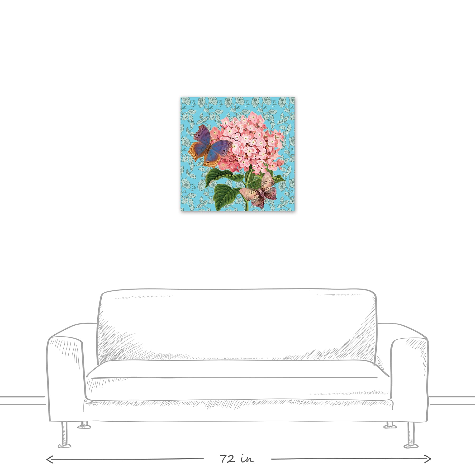 Butterflies On Flower 24" x 24" Canvas Wall Art