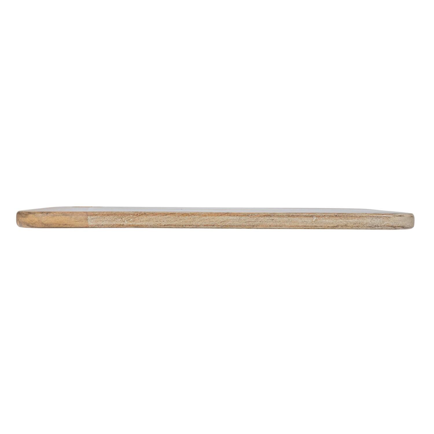 Hello Honey® 14.75" Whitewashed Handled Mango Wood Cheese & Cutting Board