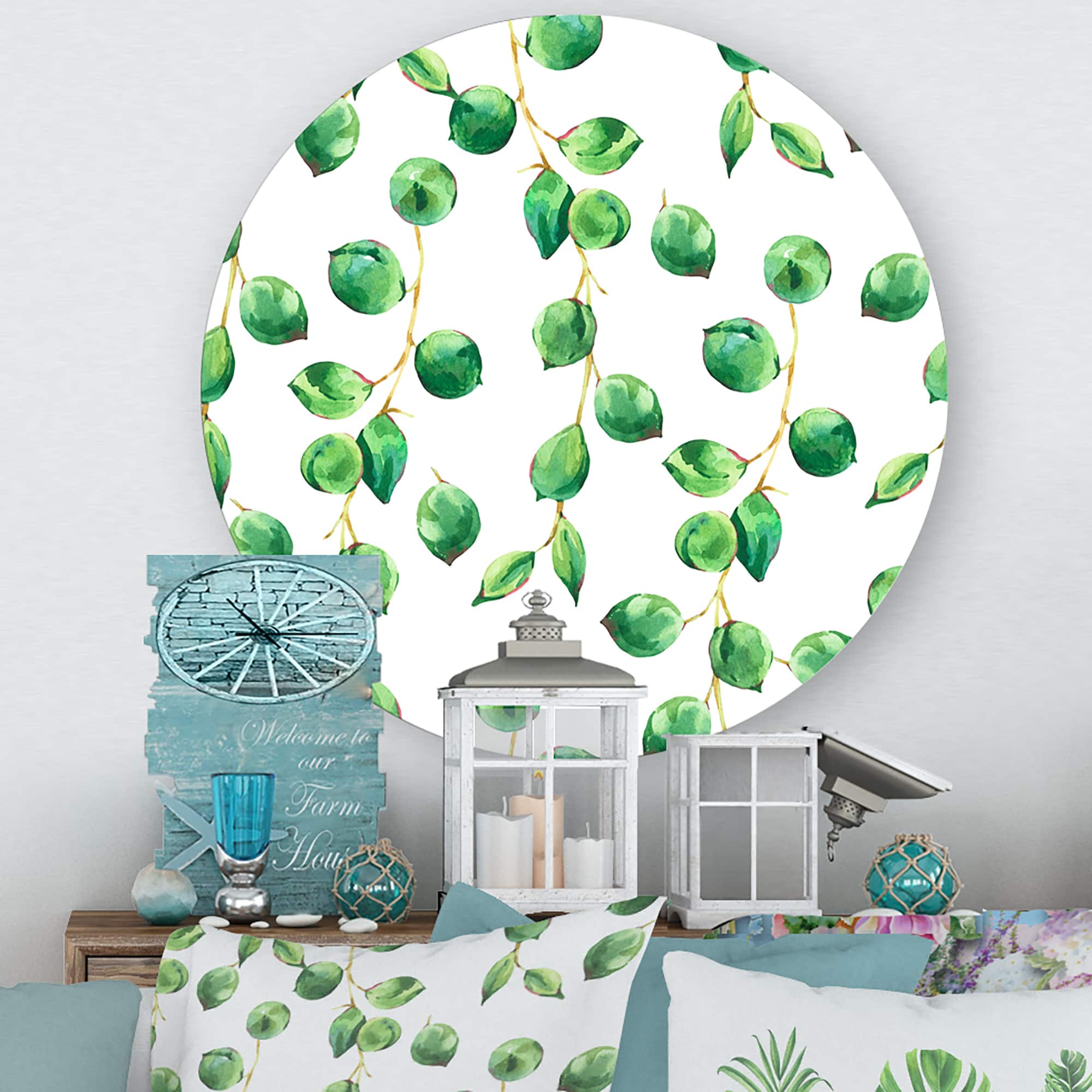 Designart - Tropical Green Leaves Patern