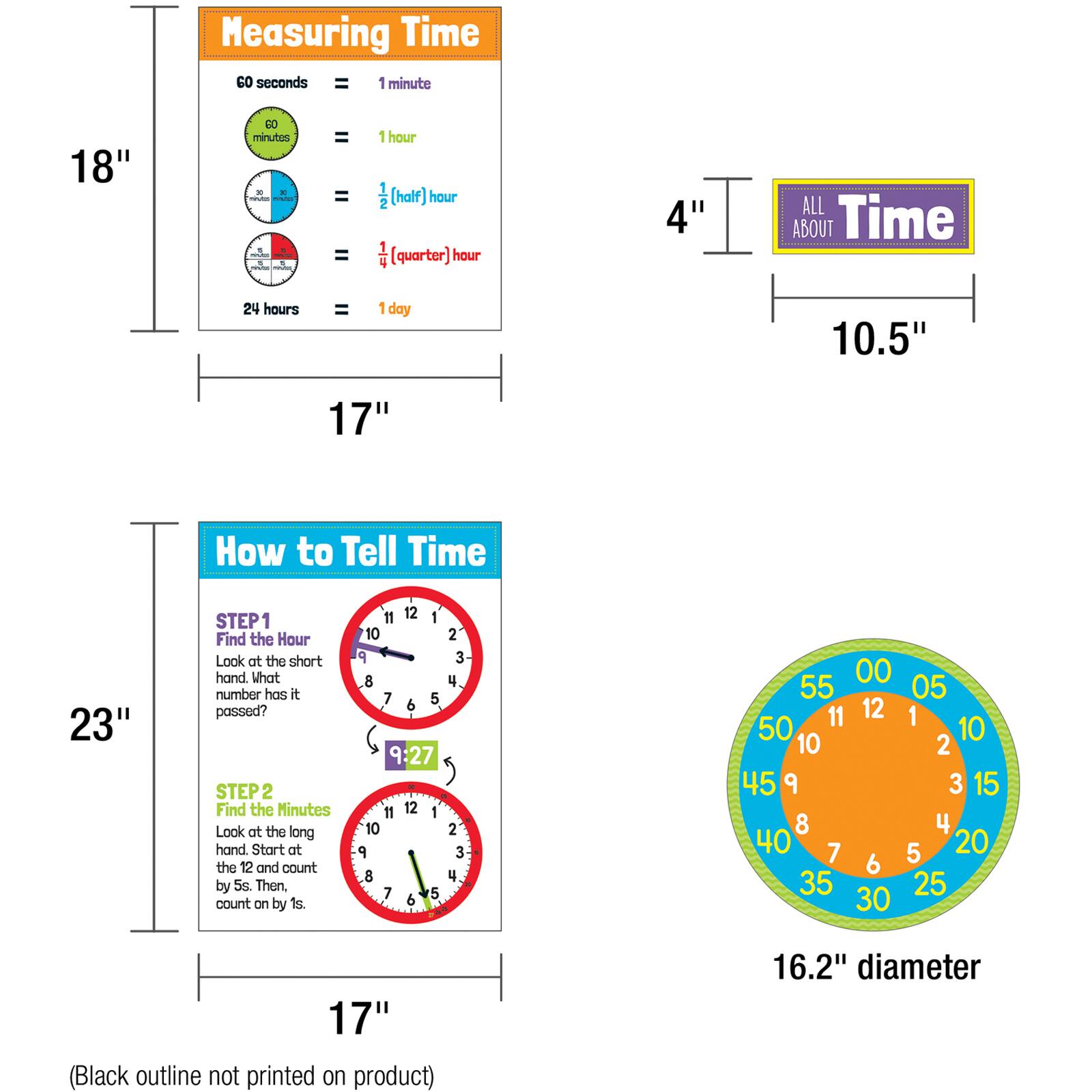 Carson Dellosa Education All About Time Grade 1-5 Bulletin Board Set