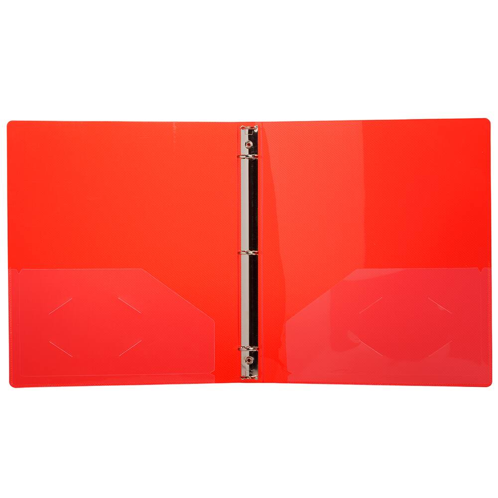 JAM Paper 0.75" Red Glass Twill Plastic 3-Ring Binder