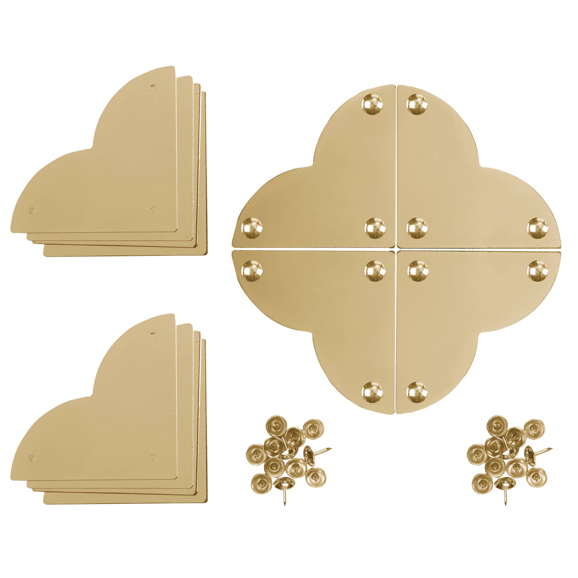 Dritz Home® Large Brass Smooth Quatrefoil Corners, 4ct.