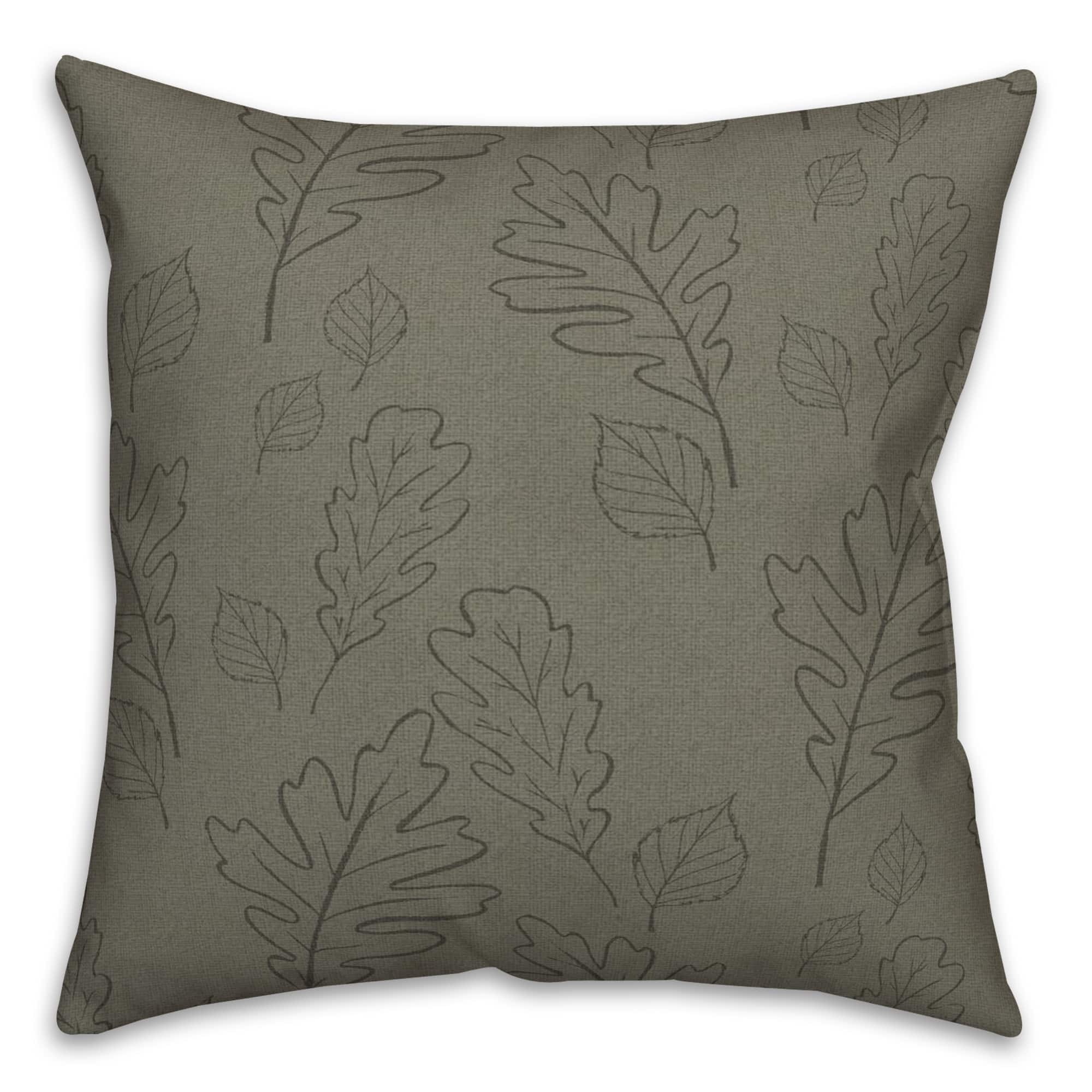Large Leaf Pattern Throw Pillow
