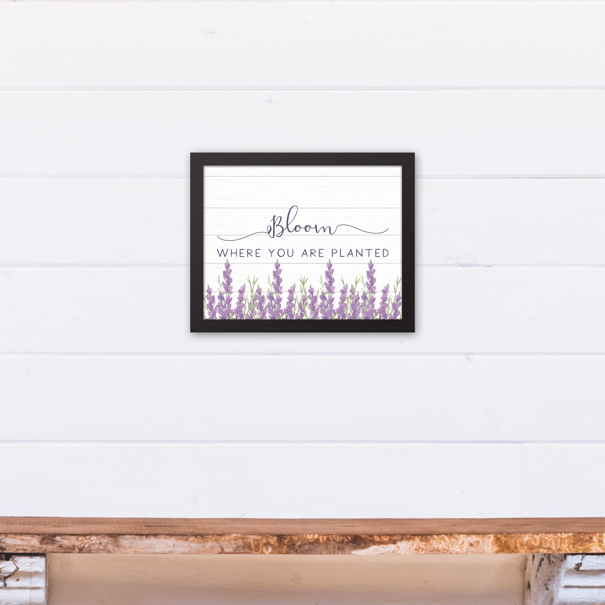 Bloom Where Planted Lavendar 11" x 14" Black Floating Framed Canvas