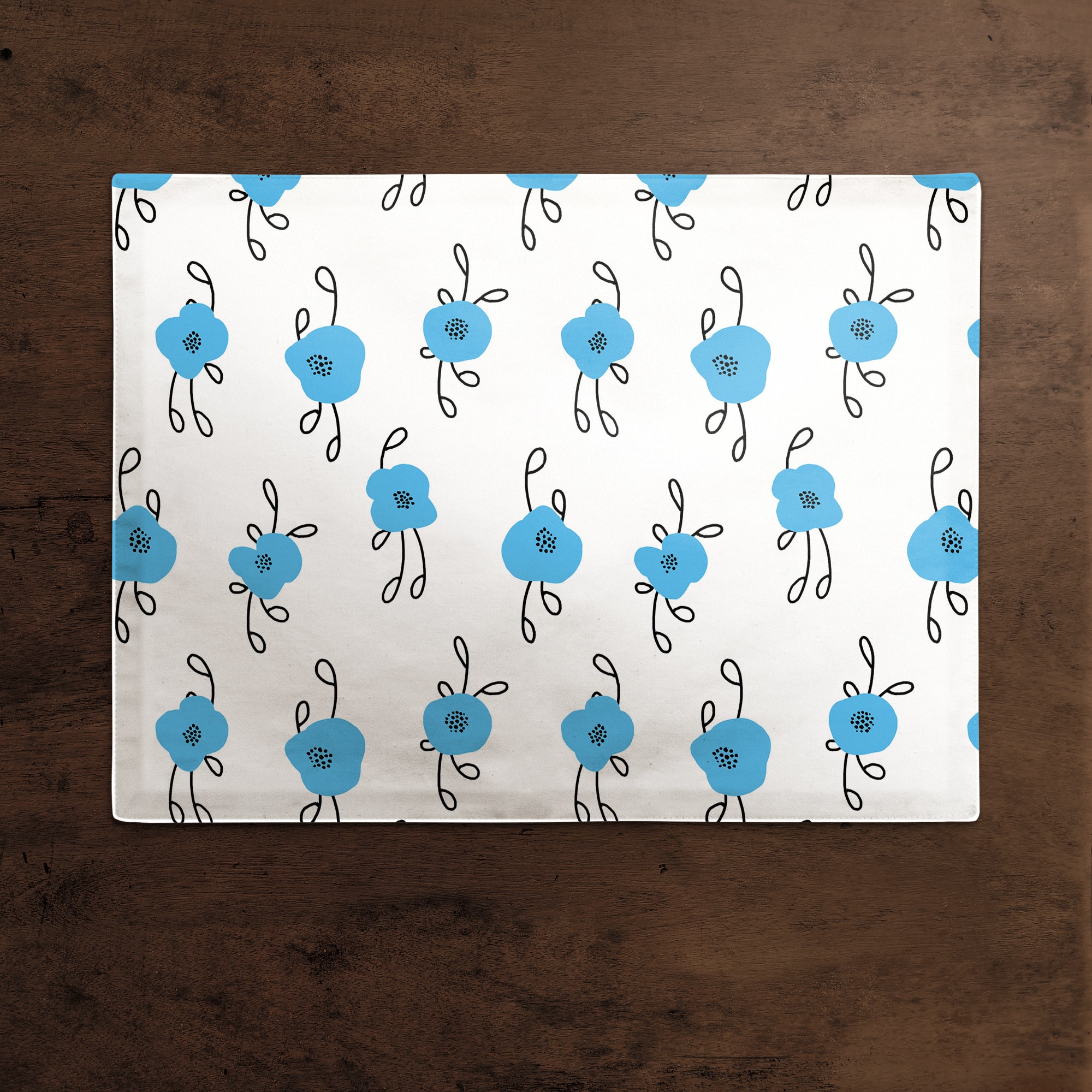 Blue Blooms Cotton Twill Placemat