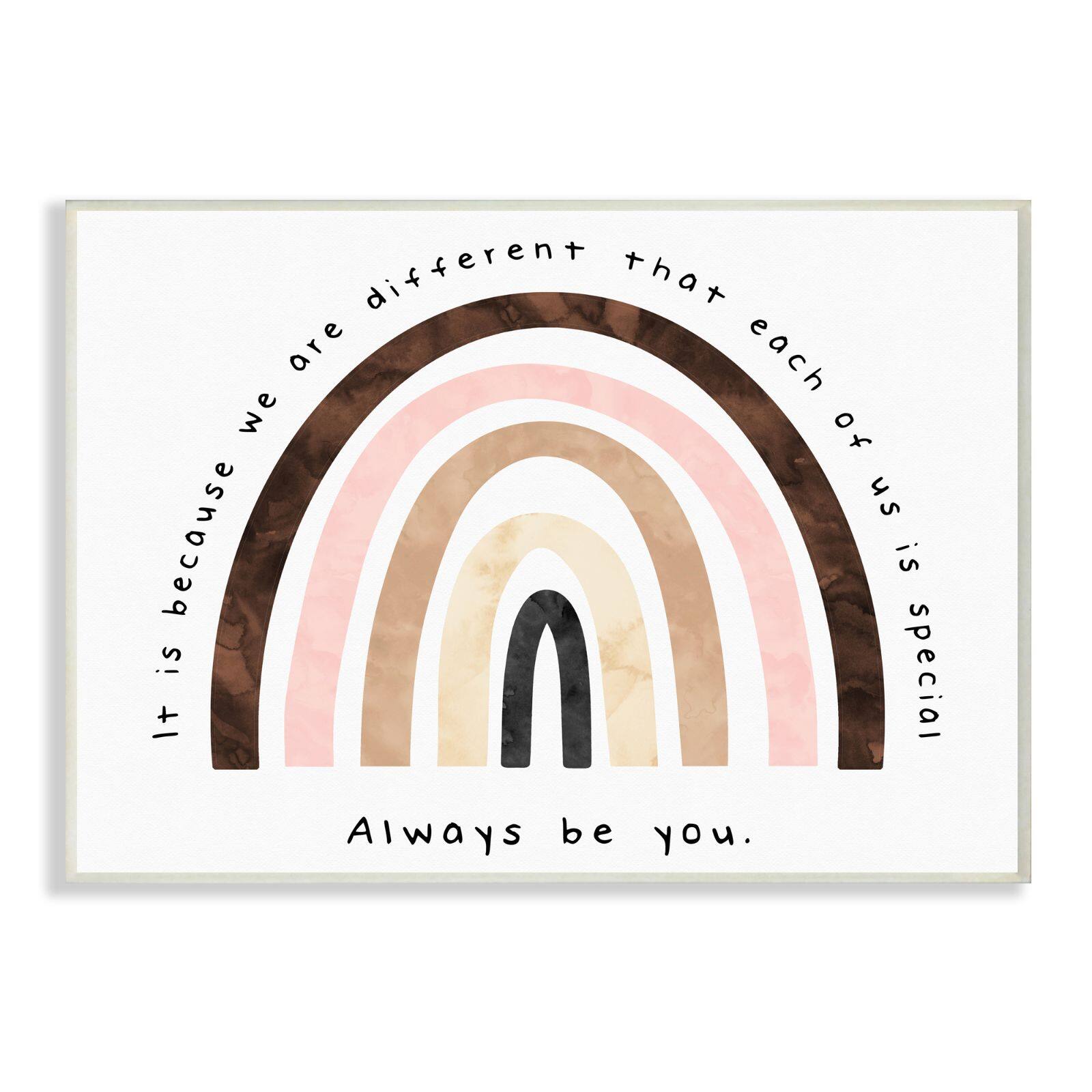 Stupell Industries Diversity Rainbow Wooden Wall Plaque