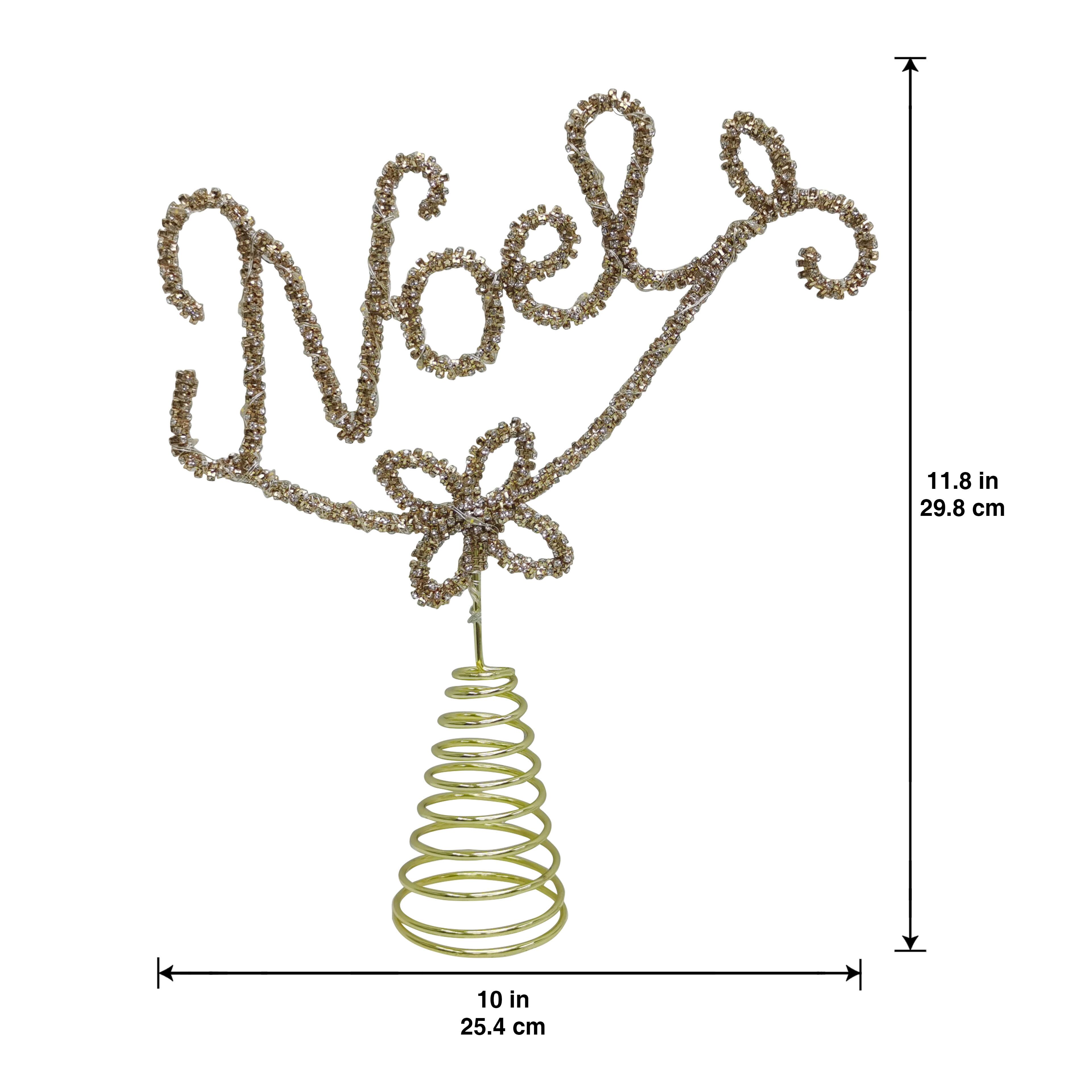 12" Gold Rhinestone Noel Lighted Tree Topper by Ashland®