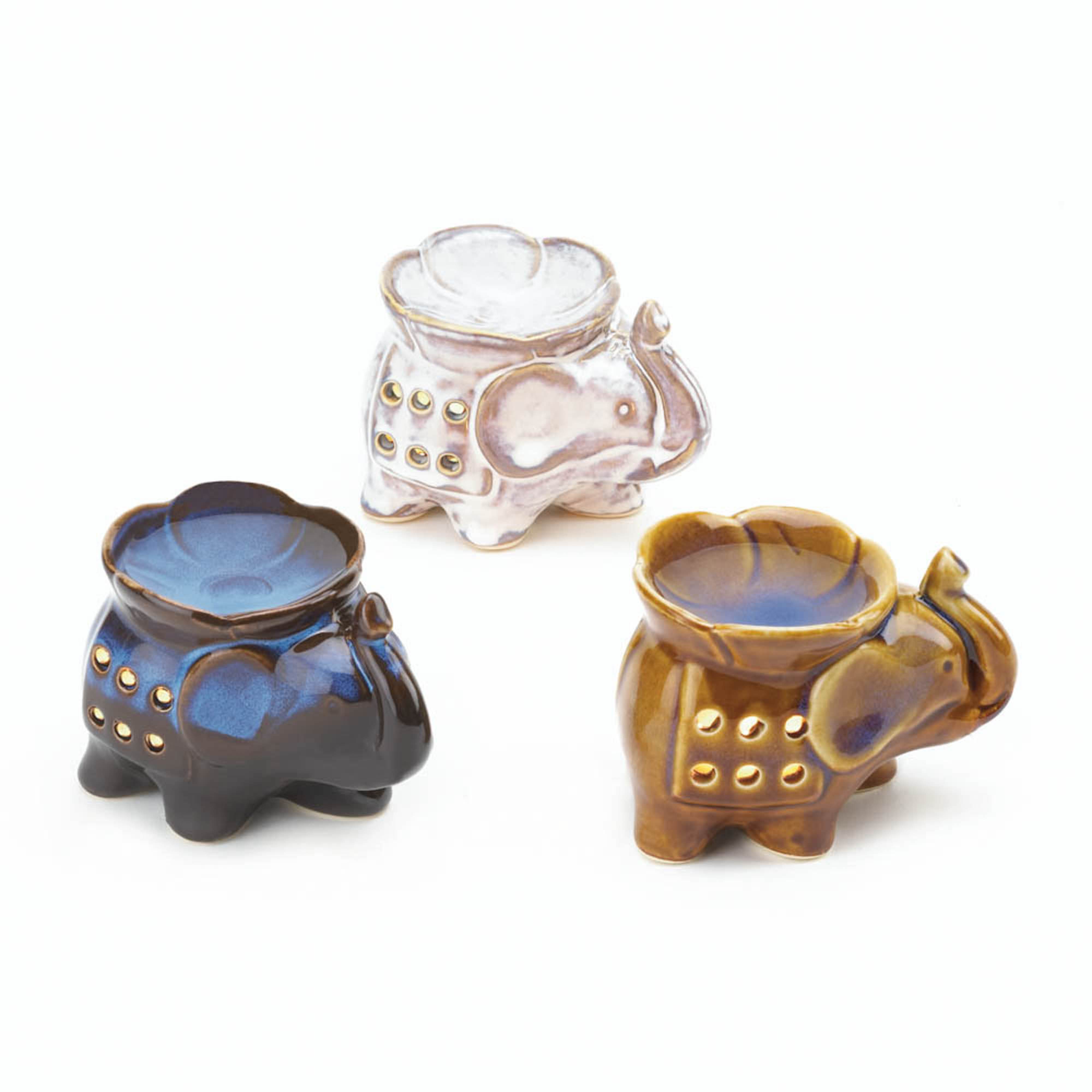 2.5" Minimalistic Porcelain Elephant Candle Oil Warmers