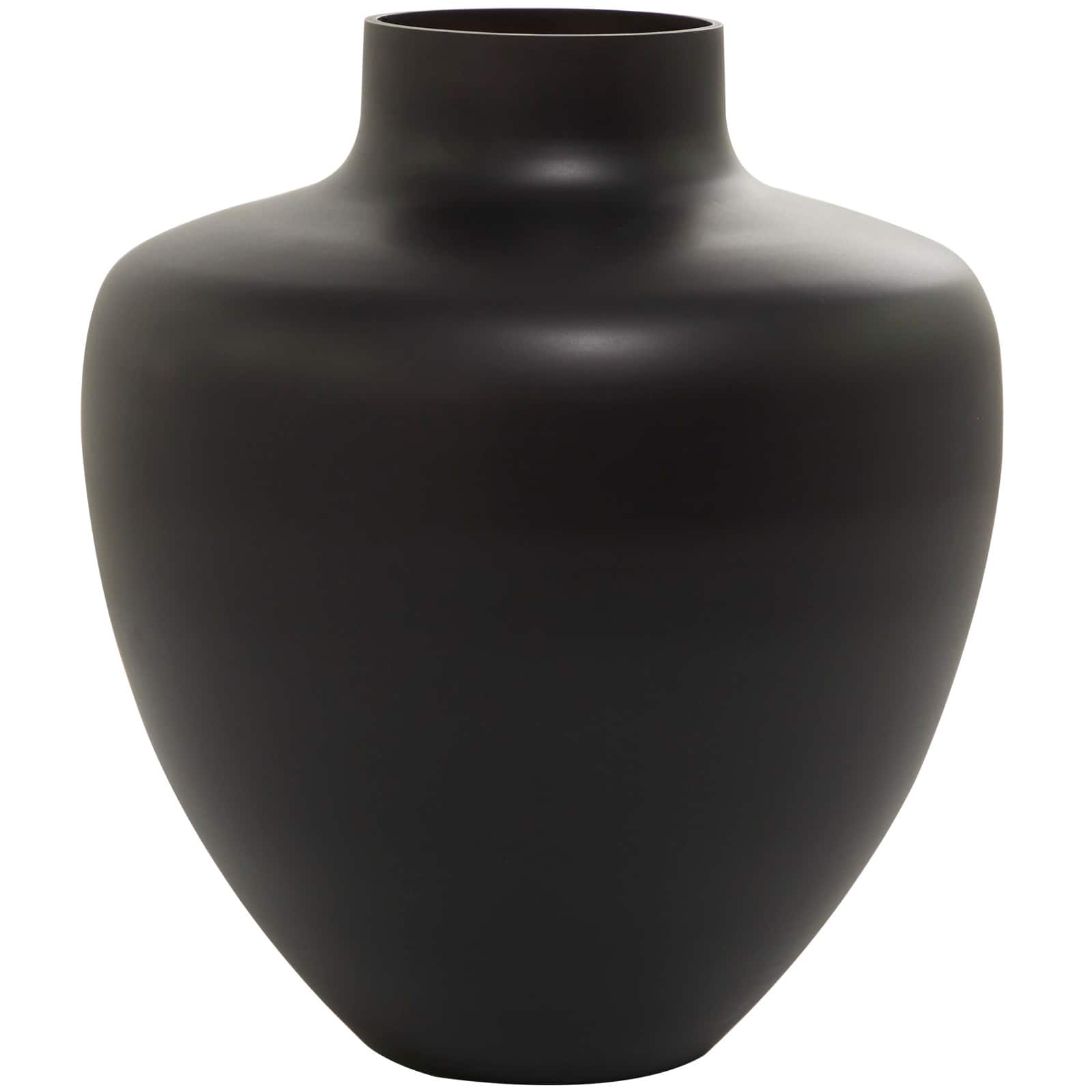 Black Glass Vase 12" x 12" x 13"