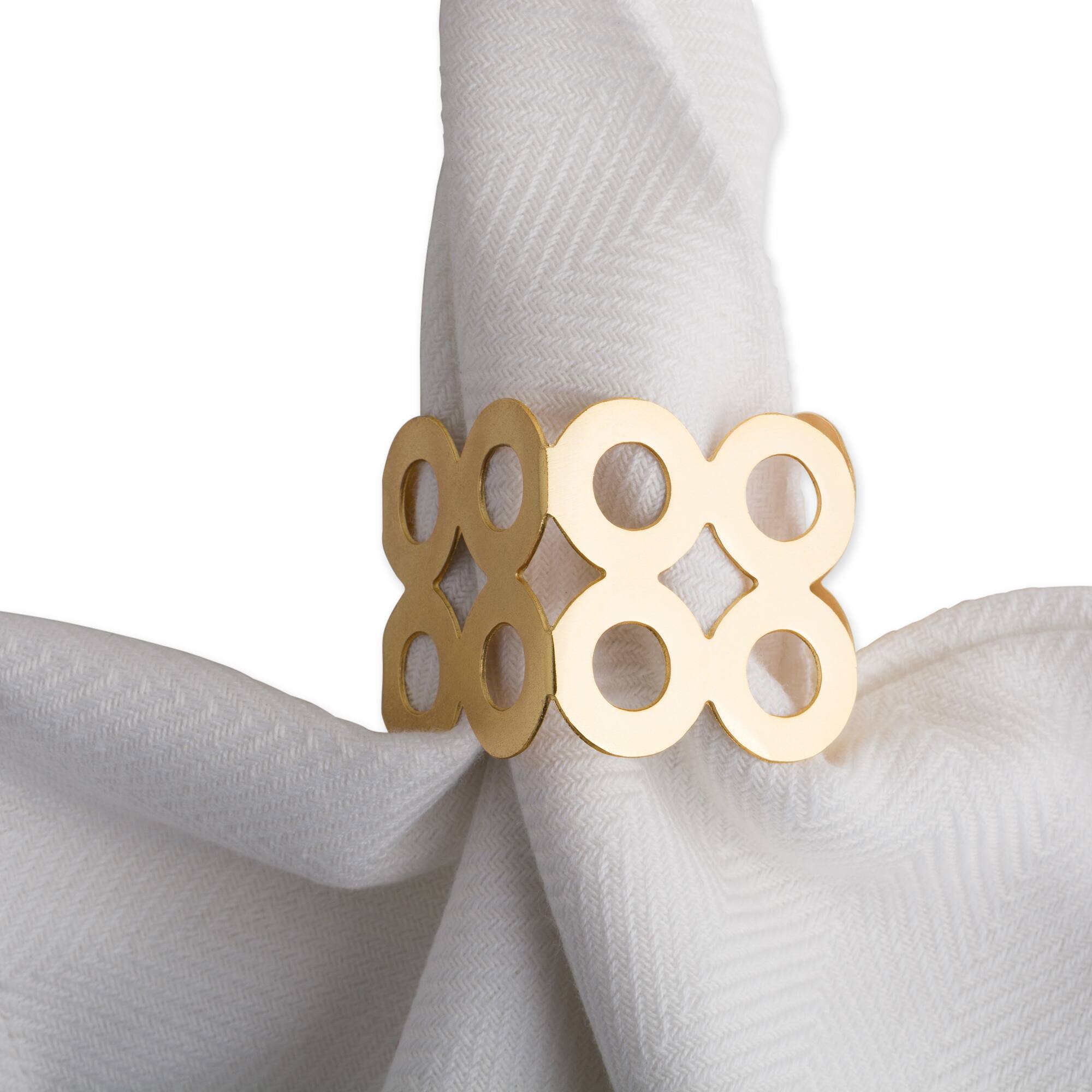 DII® Gold Square Die Cut Napkin Rings, 6ct.