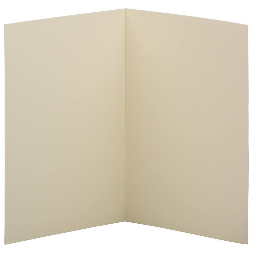 JAM Paper A6 Ivory Wove Strathmore Foldover Cards, 50ct.