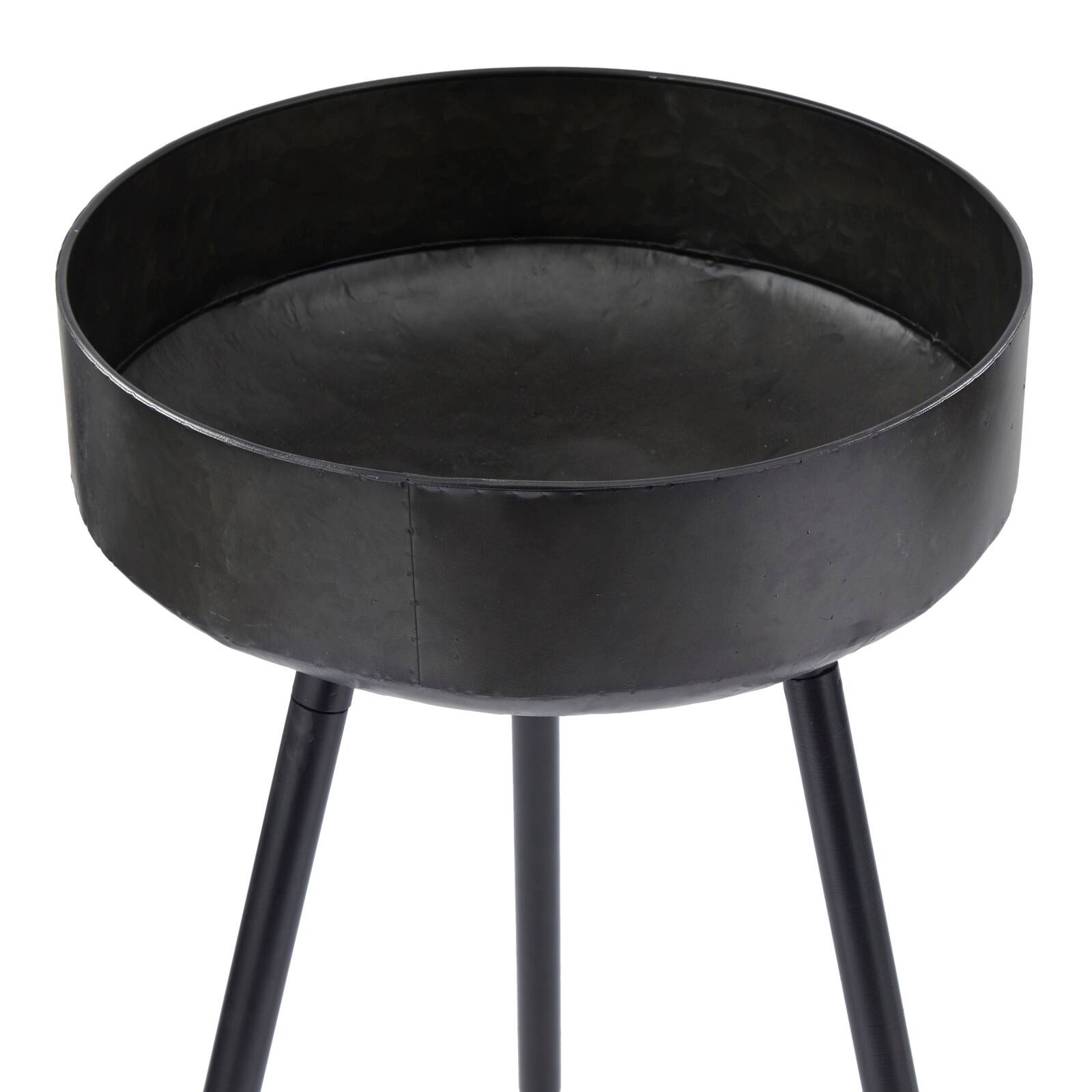 Set of 2" Black Metal Modern Planter, 20" x 20" x 20"