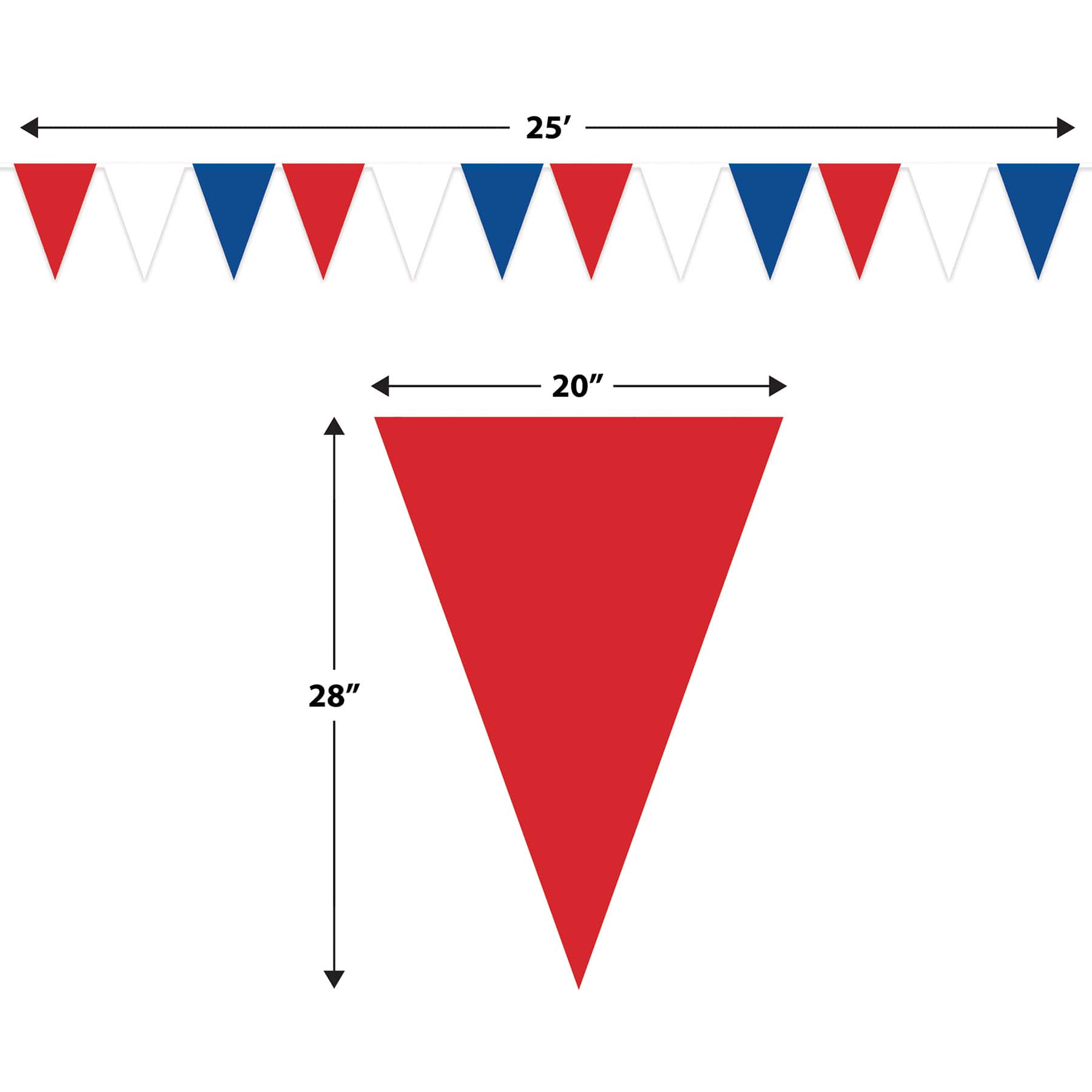 Beistle 25ft. Red, White & Blue Oversized Pennant Banner