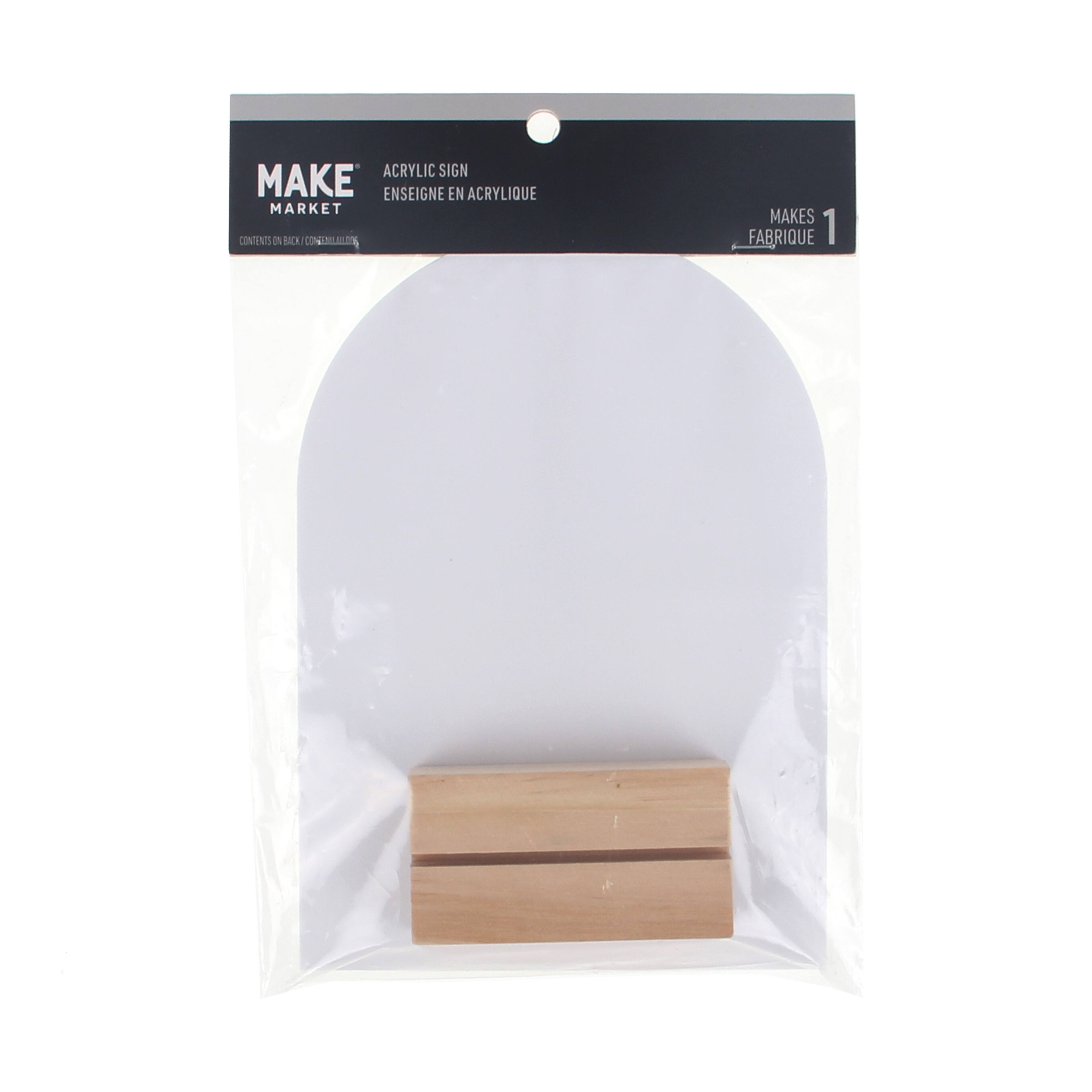 12 Pack: 7.5" Acrylic Sign with Wood Stand by Make Market®