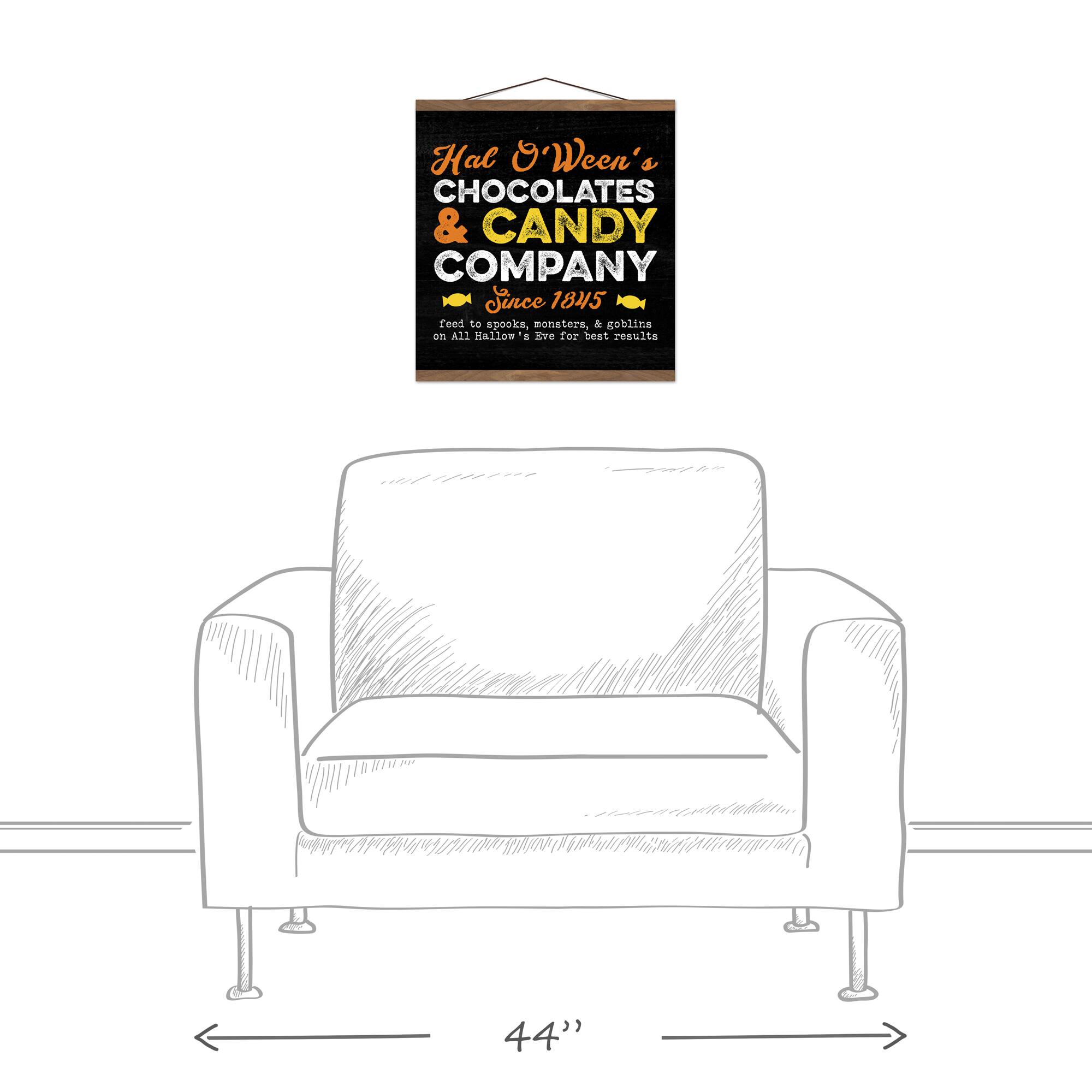 Halloween Candy Teak Hanging Canvas