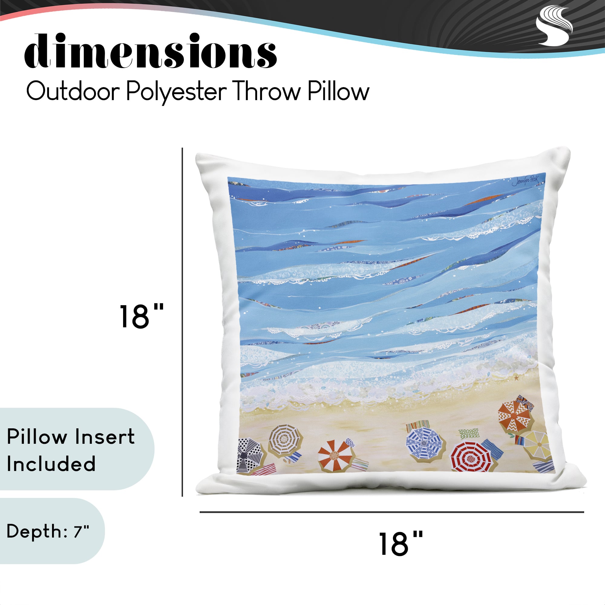 Stupell Industries 18" x 18" Made In The Shade Beach Outdoor Print Throw Pillow