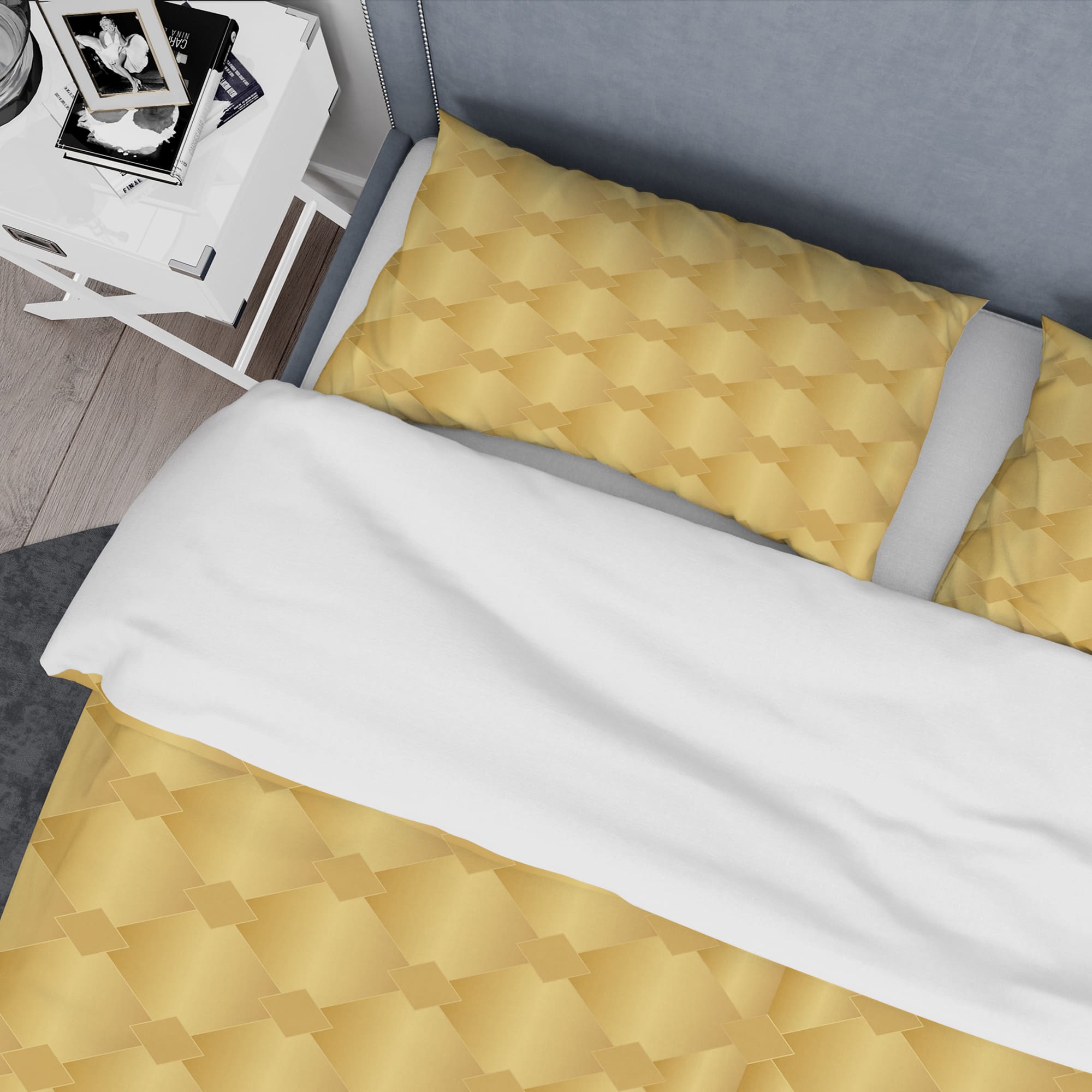 Designart 'Golden Geometric I' Mid-Century Duvet Cover Set