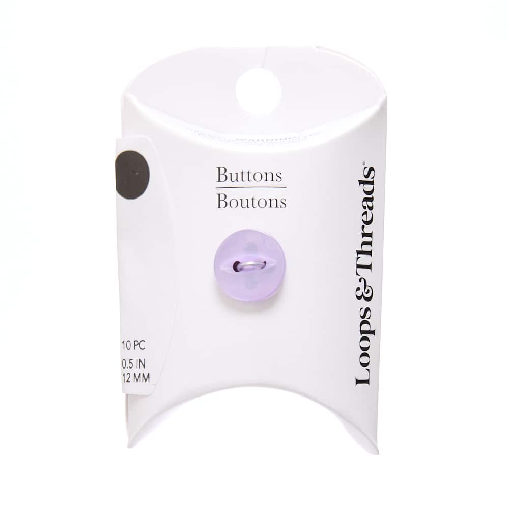 12mm Lilac Fish Eye Round Basic Buttons, 10ct. by Loops & Threads®