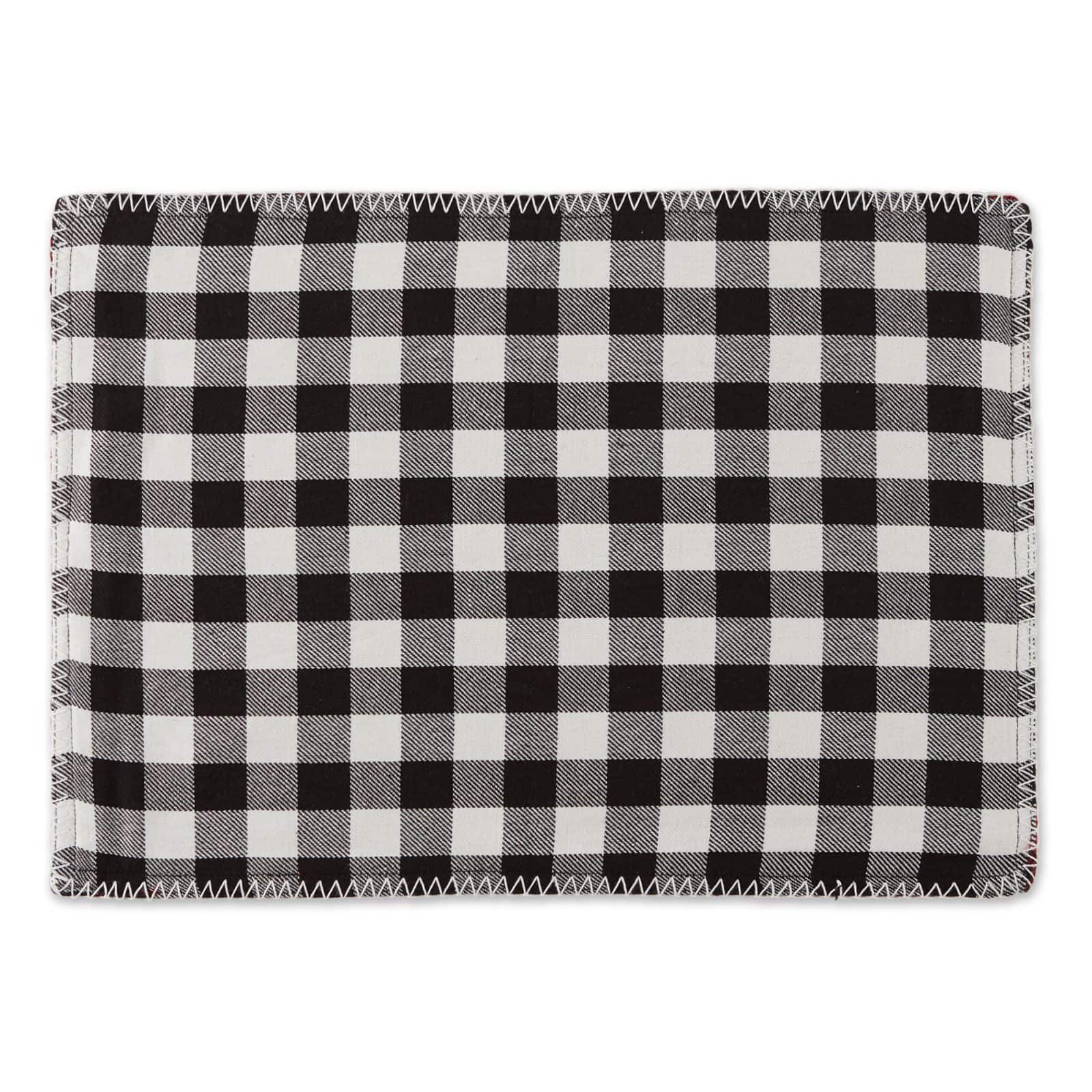 DII® Buffalo Check with Embroidery Placemat Set, 6ct.