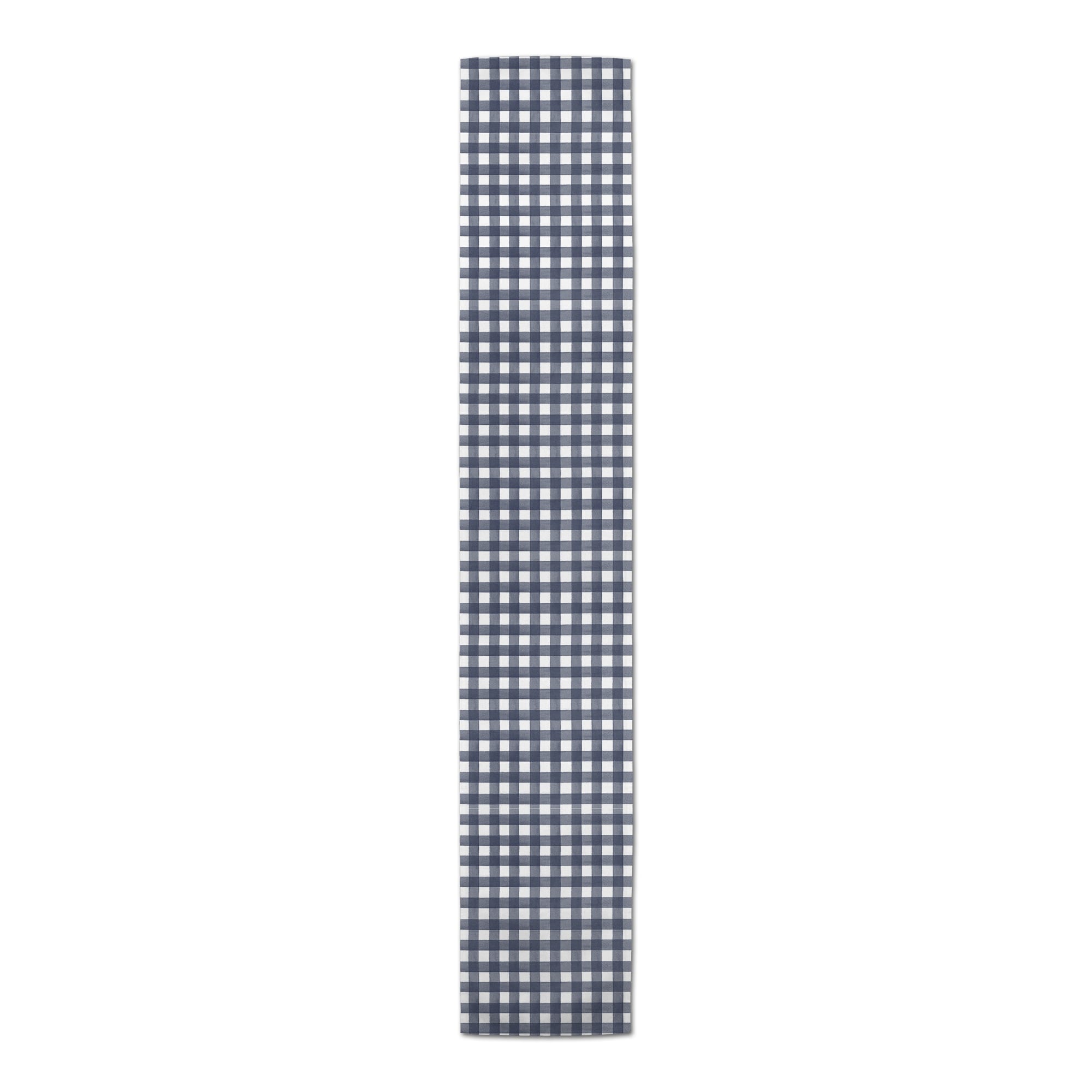 72" Navy Blue Buffalo Check Cotton Twill Table Runner
