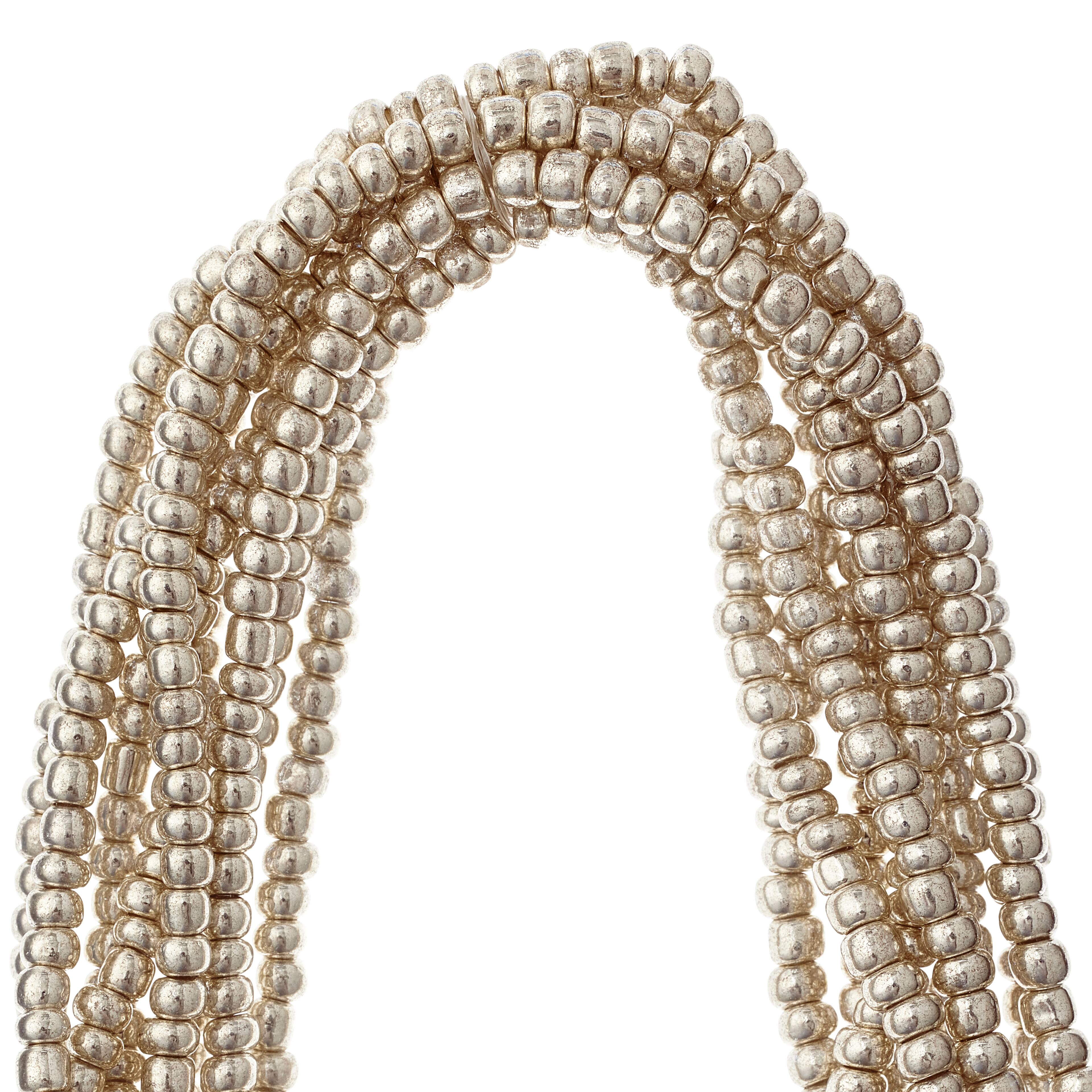 Silver Mercury Glass Seed Beads, 6/0 by Bead Landing™