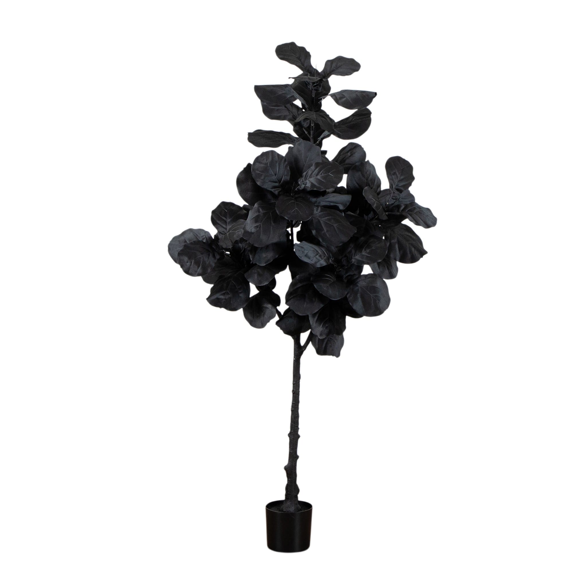 6ft. Artificial Halloween Black Fiddle Leaf Tree