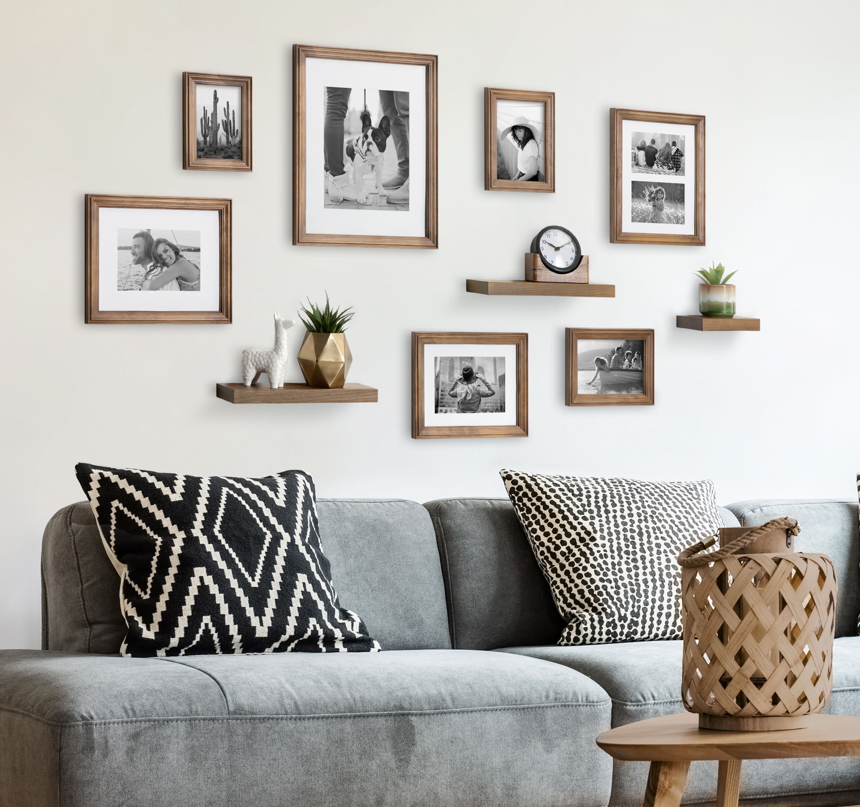 Kate and Laurel Bordeaux Gallery Wall Frame & Shelf Set