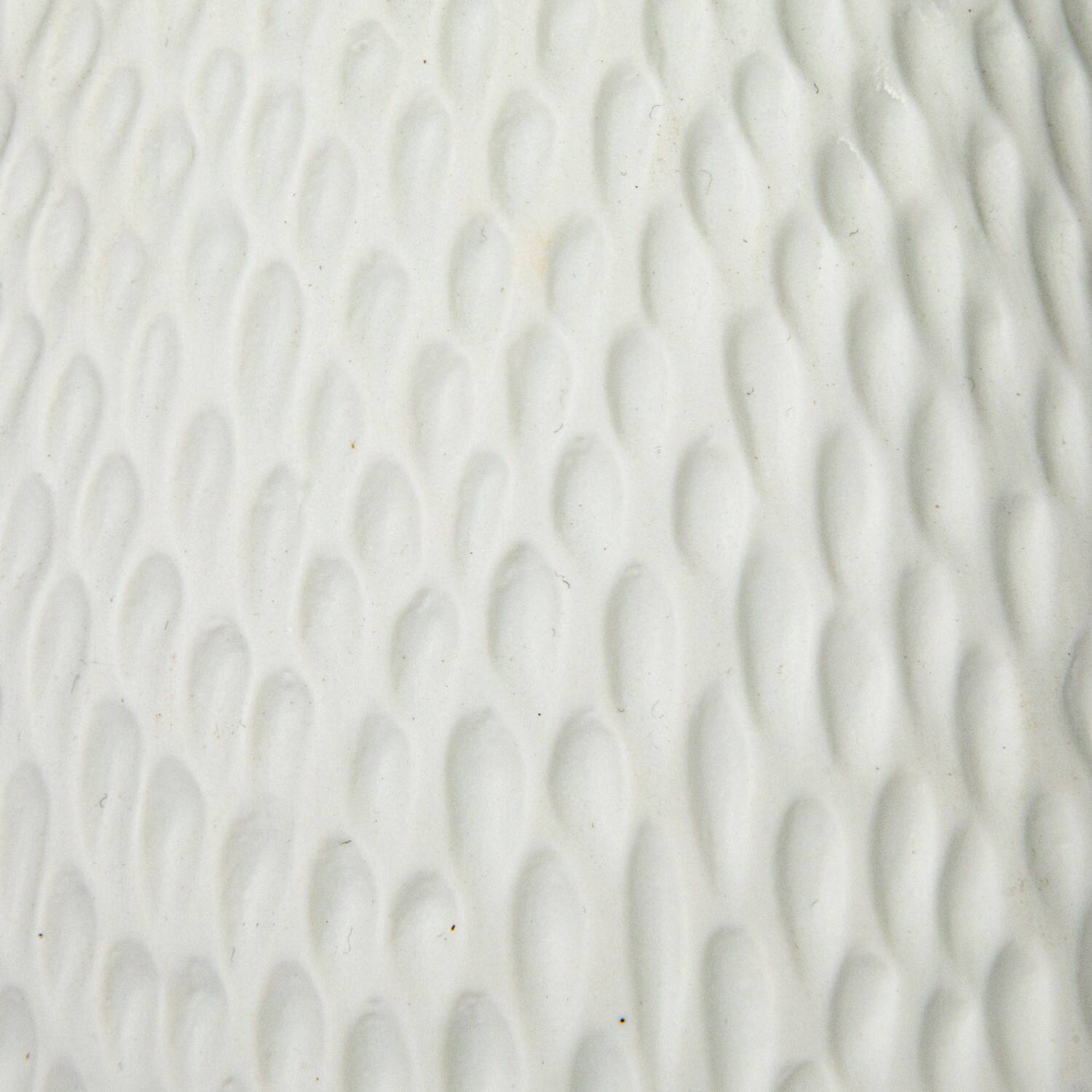 Hello Honey® 12.5" White Debossed Stoneware Bisque Table Lamp with Inline Switch