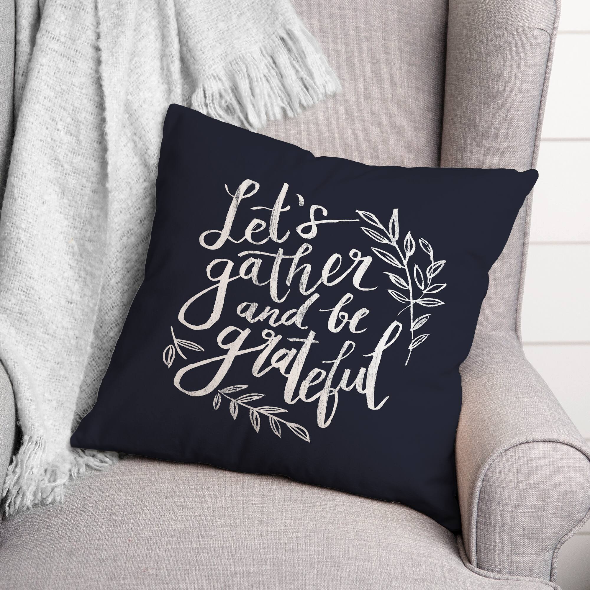 18" Gather & Grateful Throw Pillow