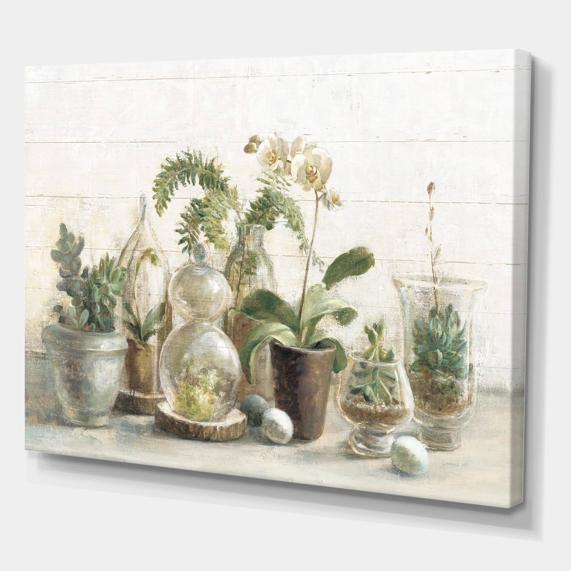 Designart - Greenhouse Orchids - Floral Cottage Canvas Artwork