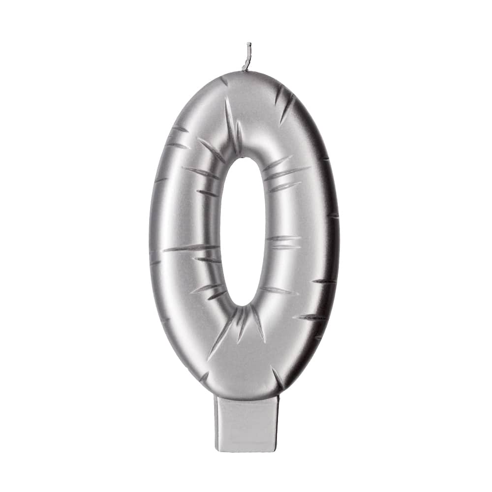 Silver Number Candle by Makery