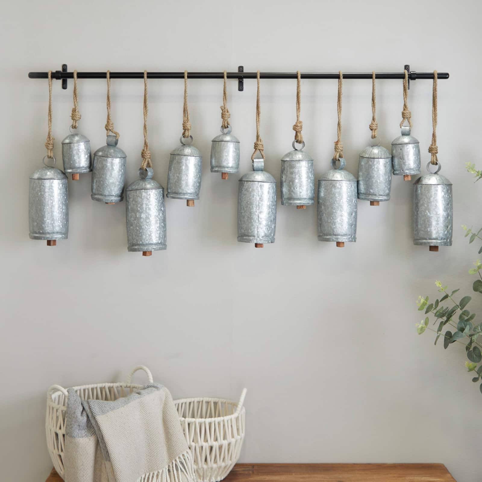 48" Metal Bohemian Decorative Cow Bells