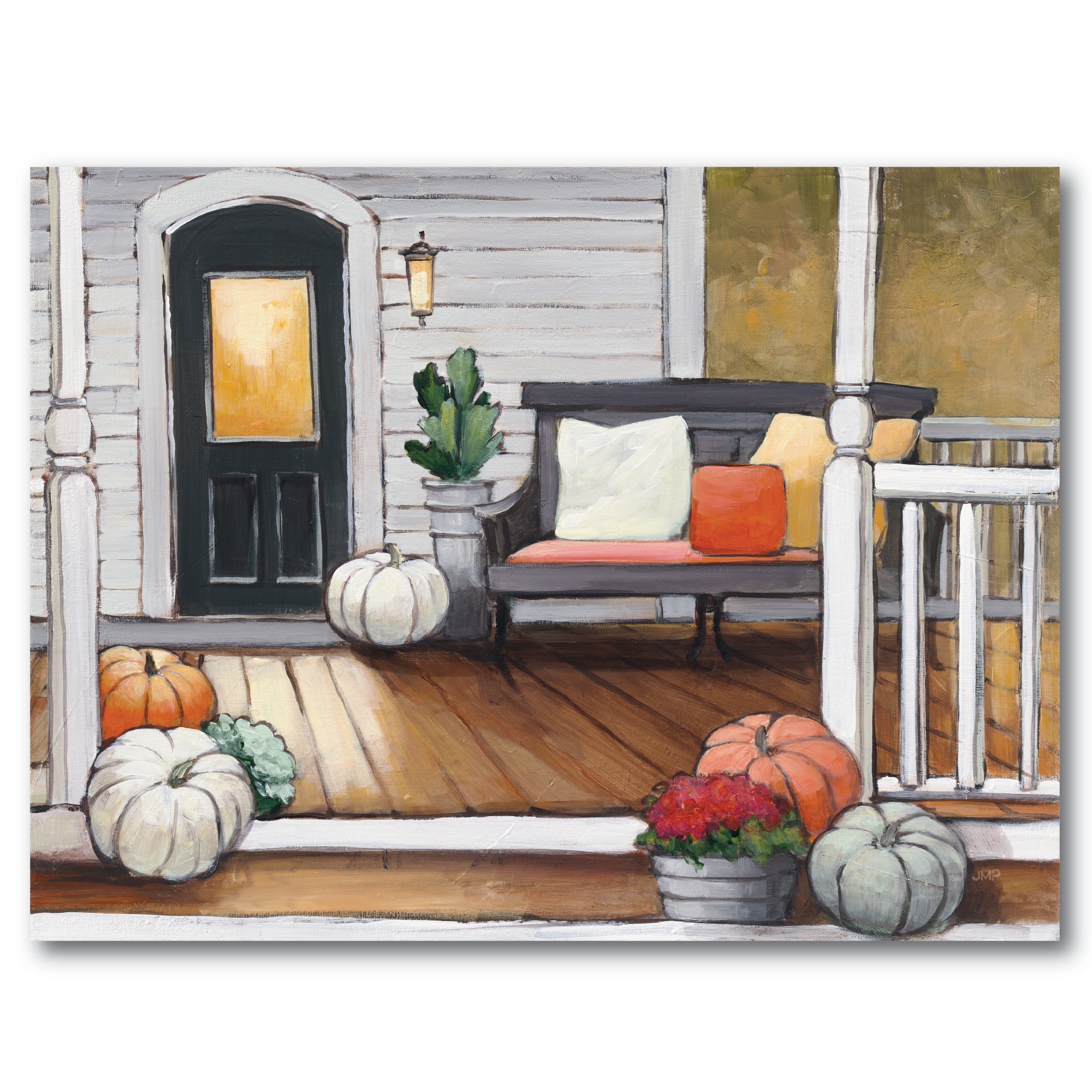 Courtside Market® October Evening Porch Harvest Gallery Wrapped Canvas Wall Art