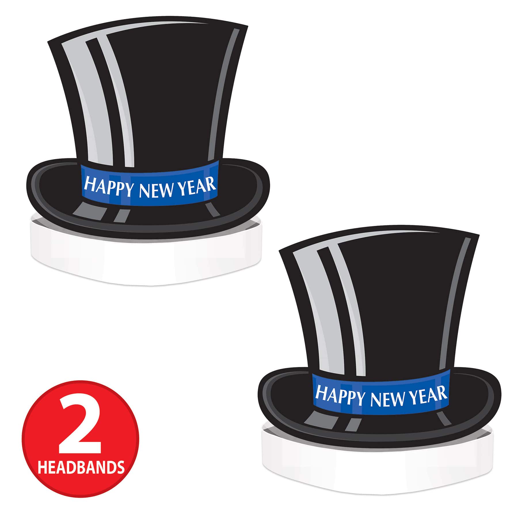 Beistle Happy New Year Top Hat Headbands, 2ct.
