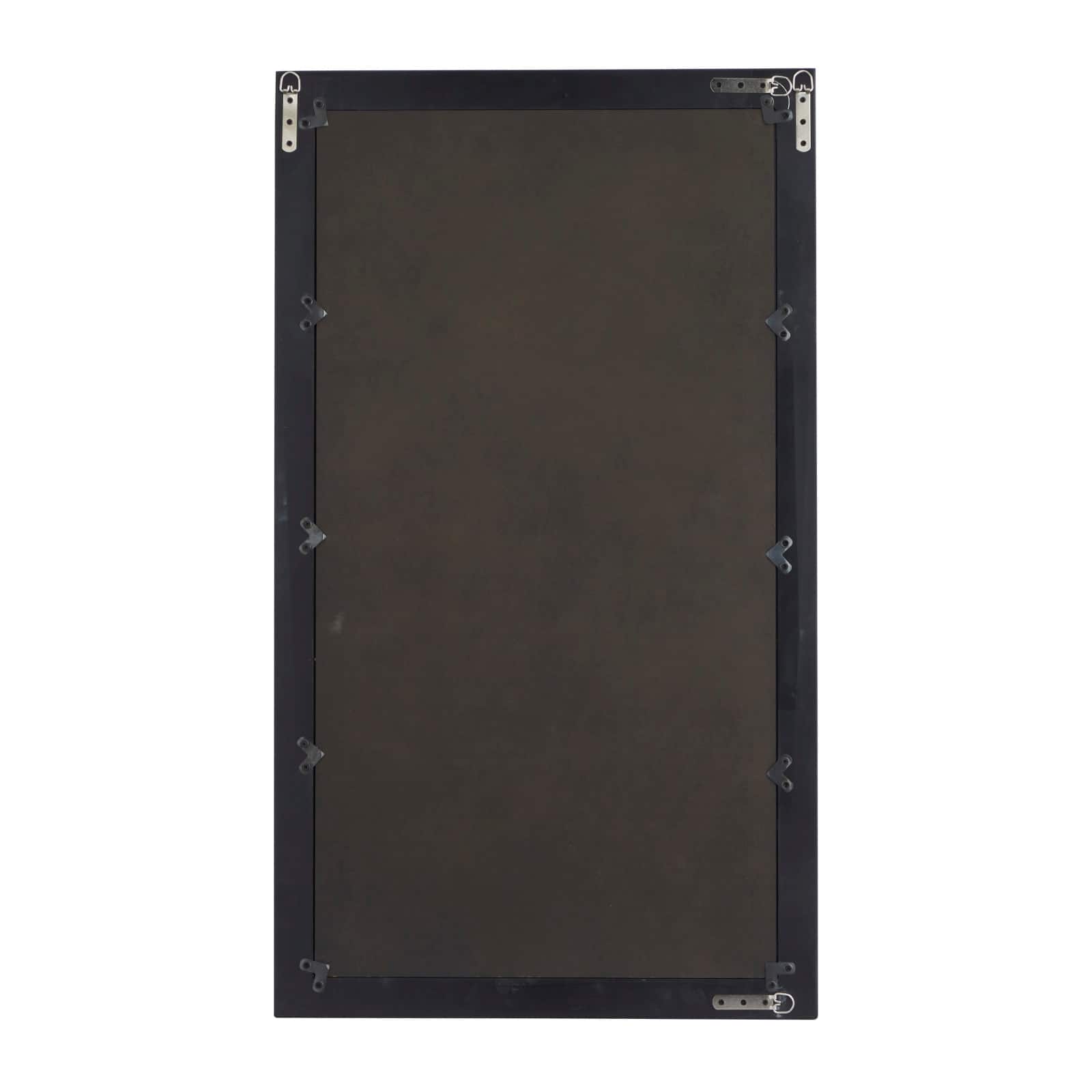 42" Black Rectangle Wood Contemporary Wall Mirror