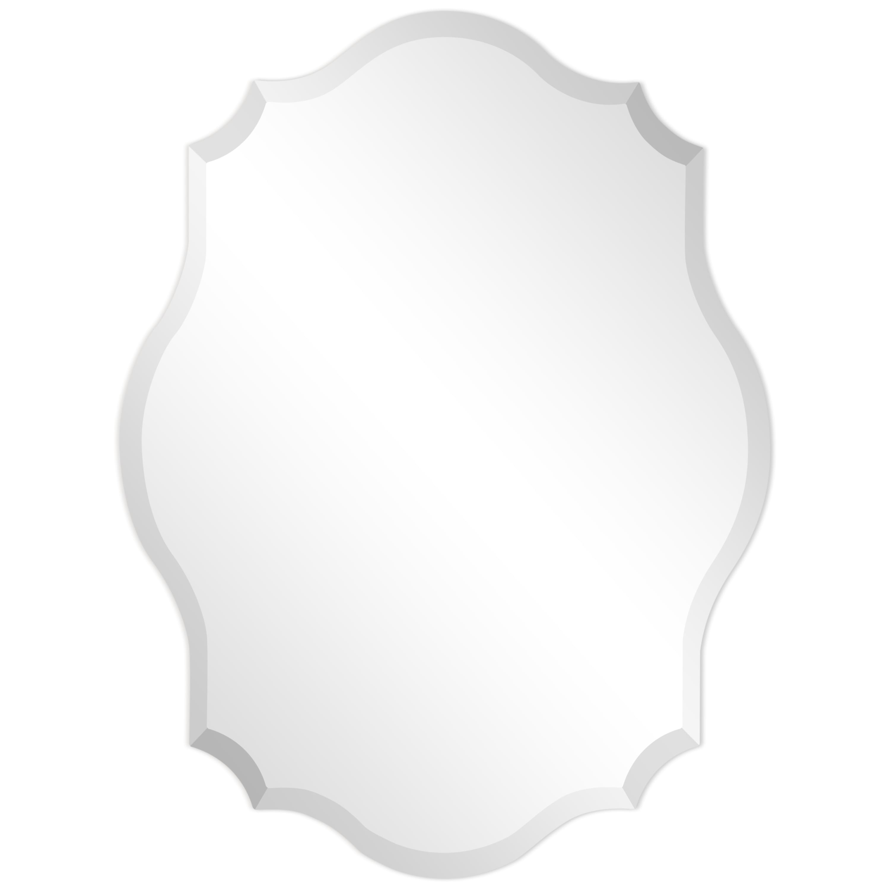 Empire Art Direct Scalloped & Beveled Oblong Frameless Wall Mirror