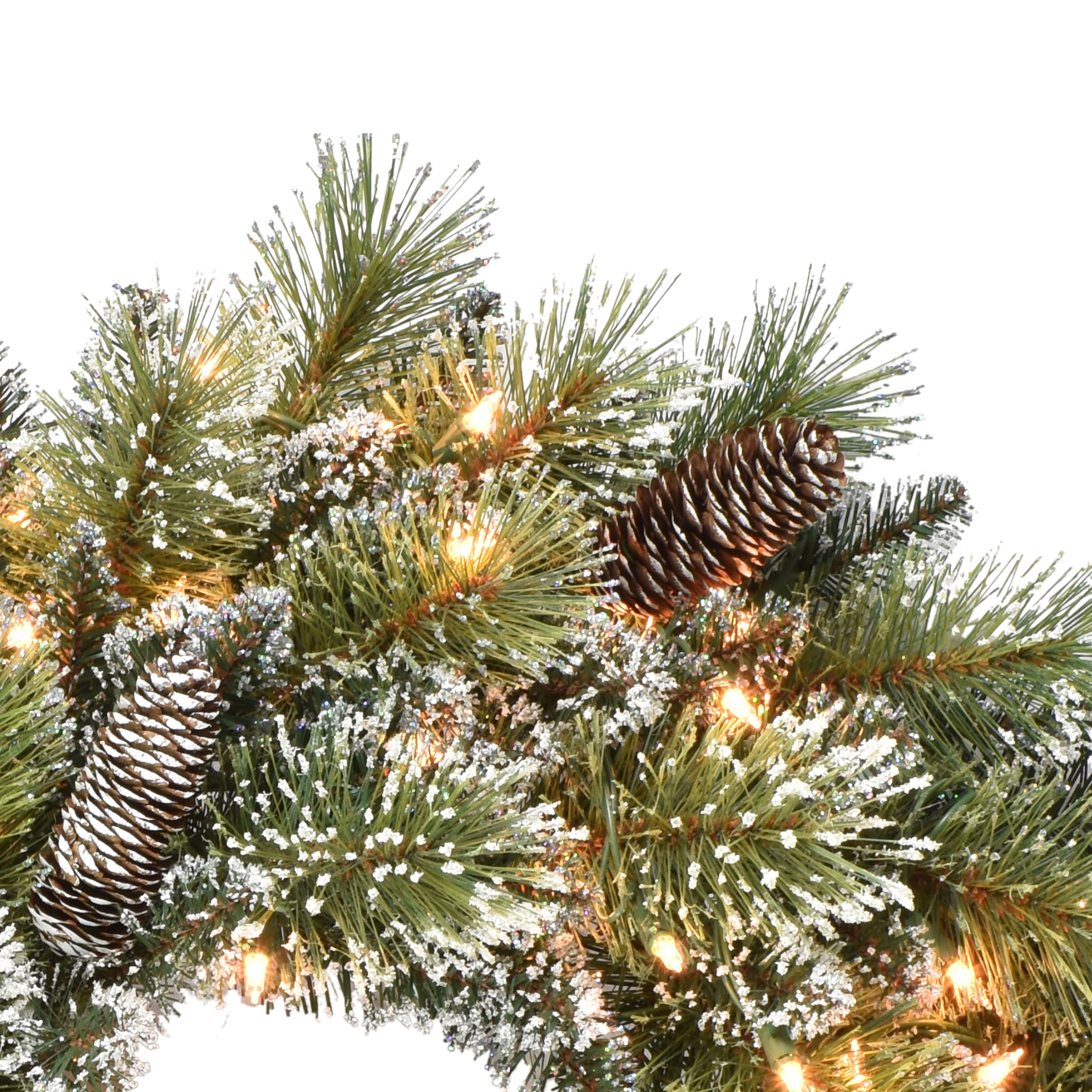 6 Pack: 24" Pre-Lit Snowy Pine Wreath