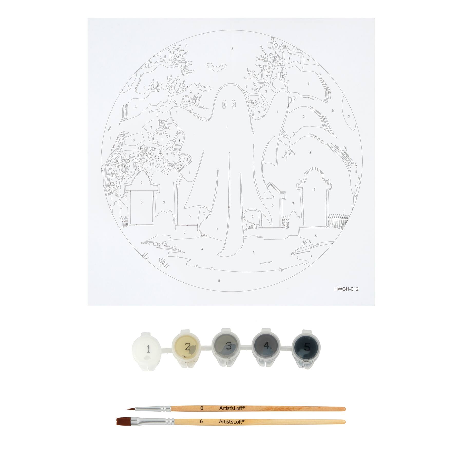 8" Ghost Paint-by-Number Plywood Surface Kit by Artist's Loft®