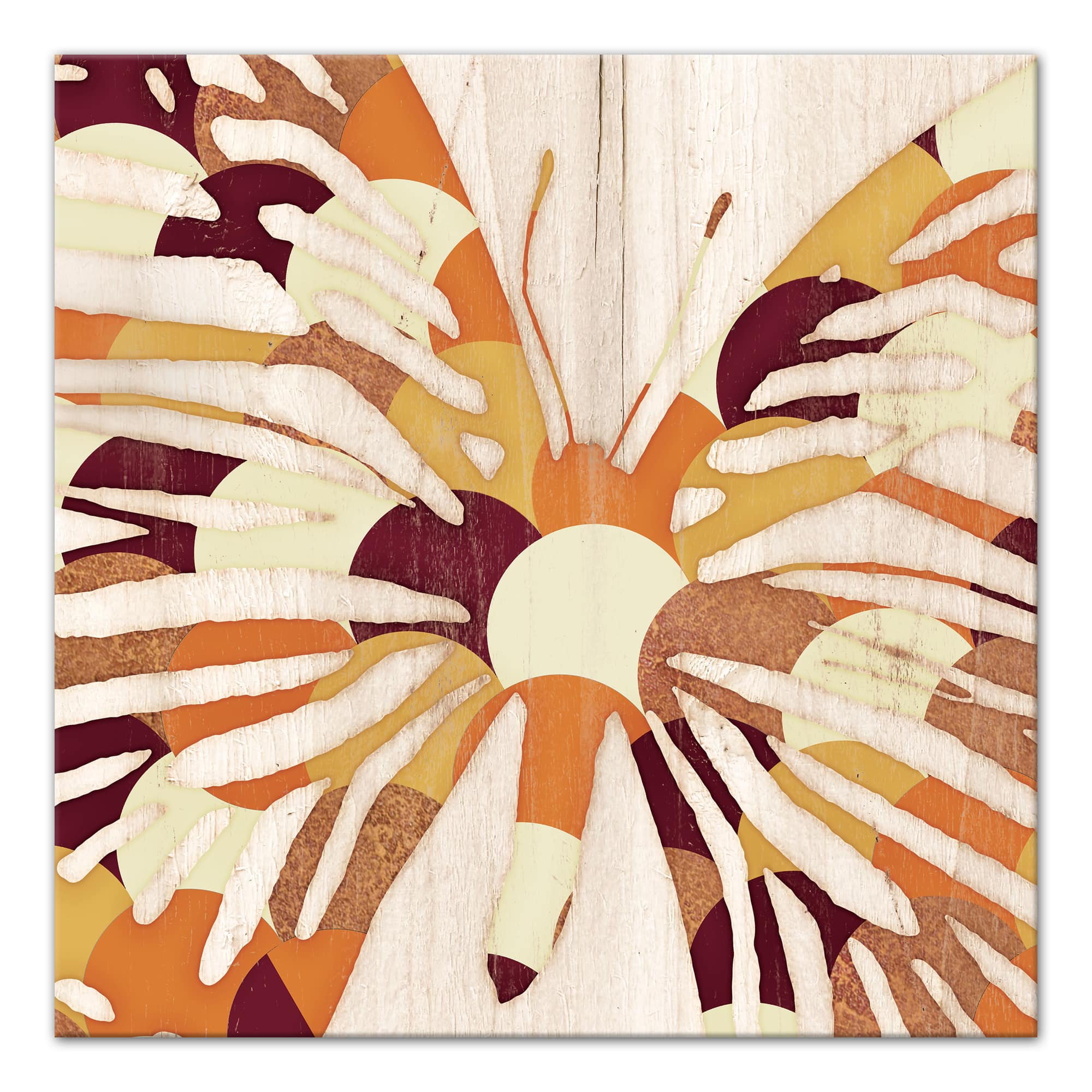 Spice Tone Butterfly Sillhouette 20" x 20" Canvas Wall Art