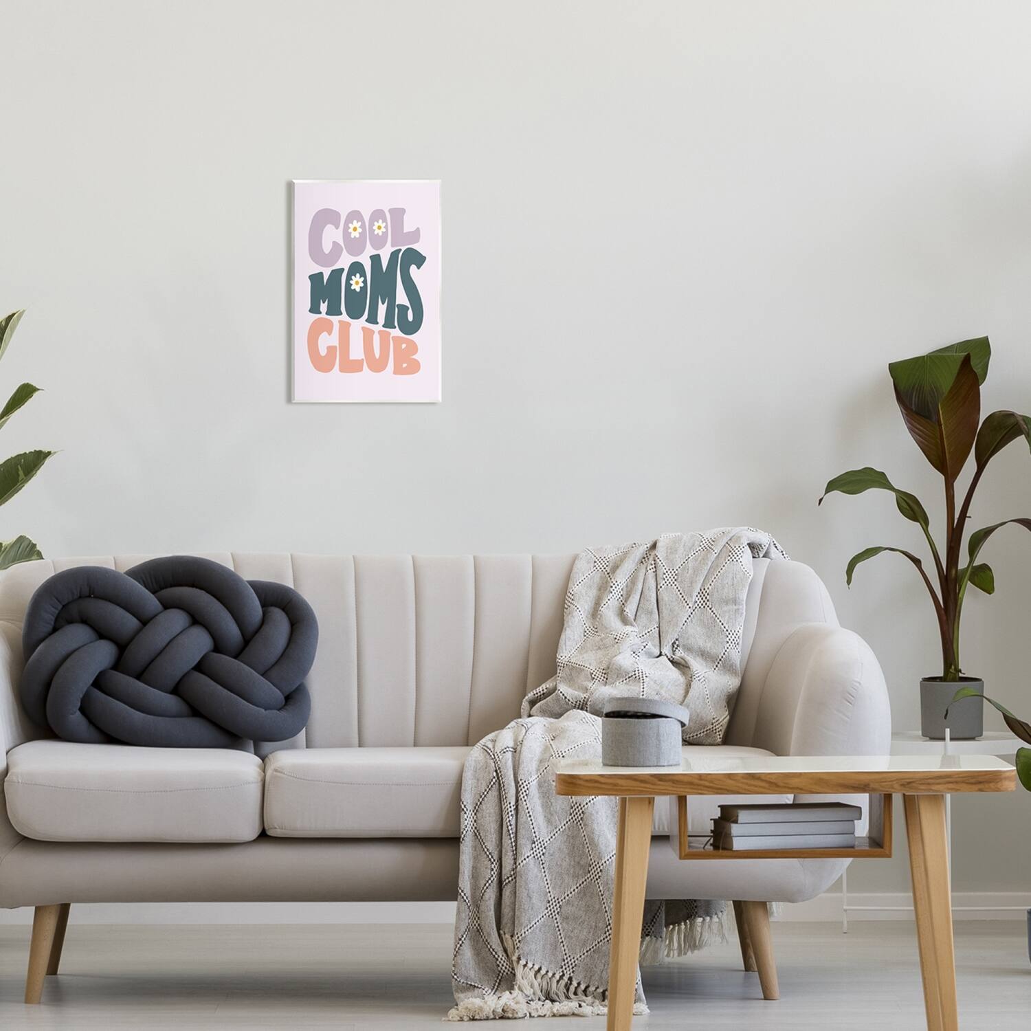 Stupell Industries Cool Moms Club Floral Phrase Wall Plaque Art