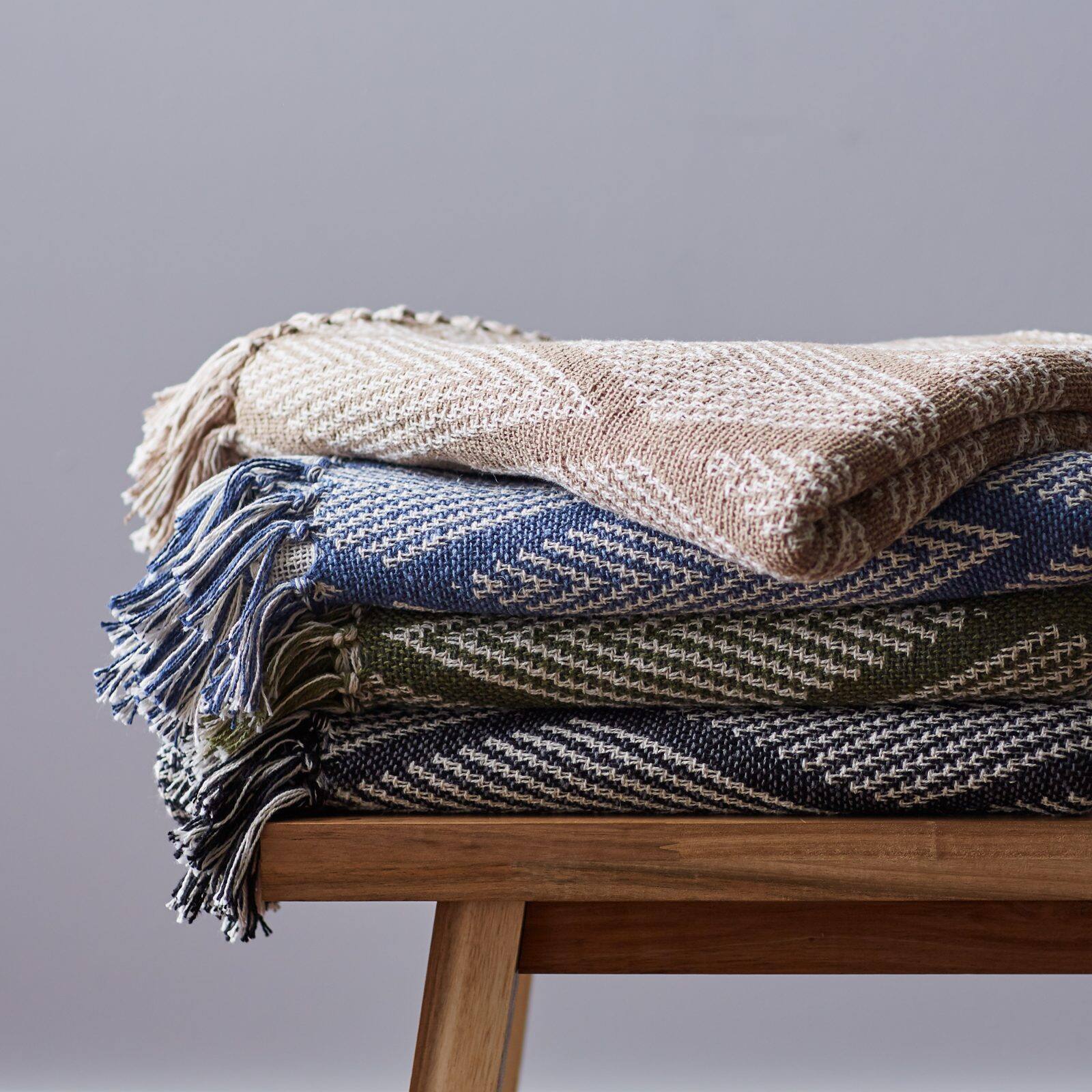 DII® Denim Blue Tone Multi Diamond Throw