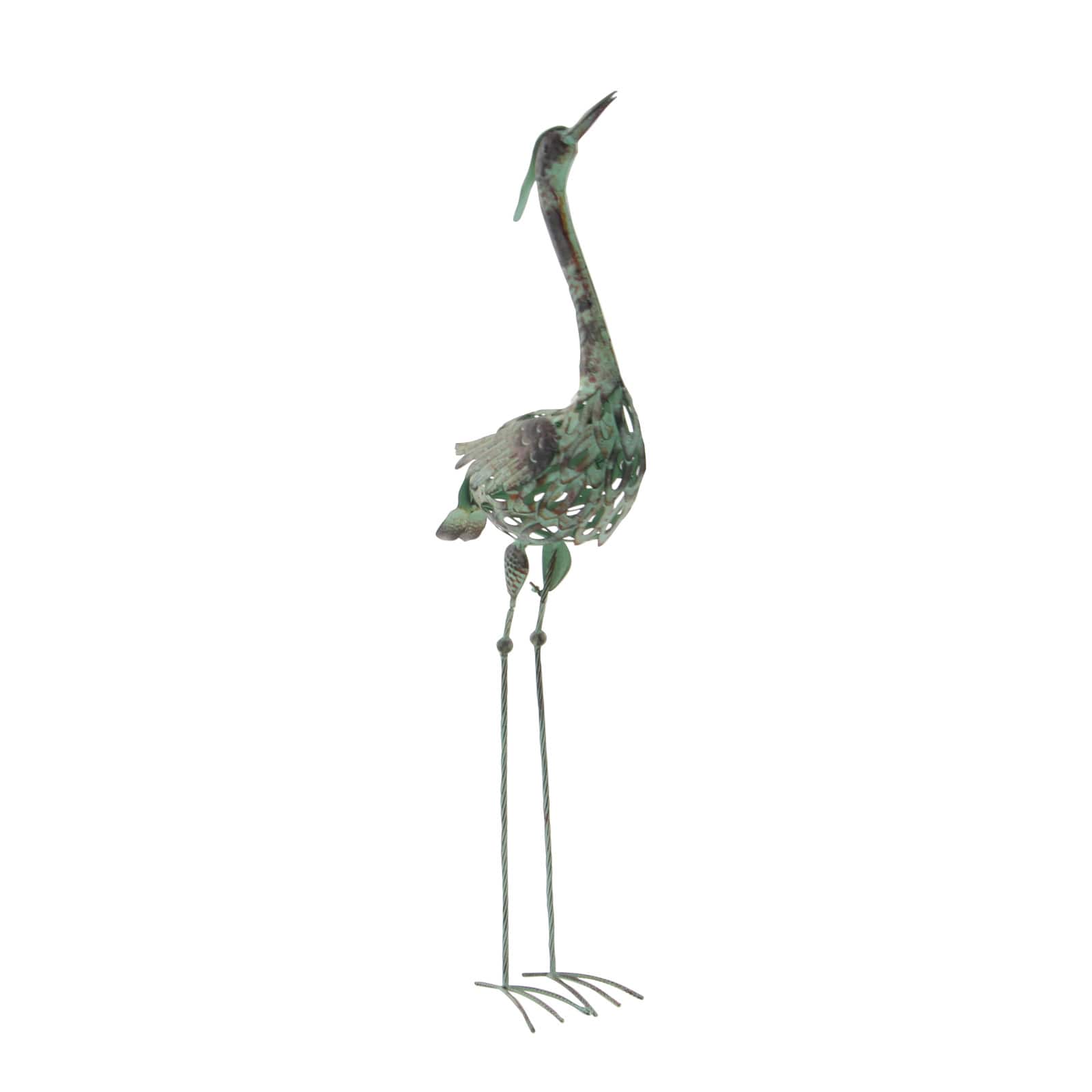 Set of 2 Green Metal Coastal Garden Sculpture, 40", 38"